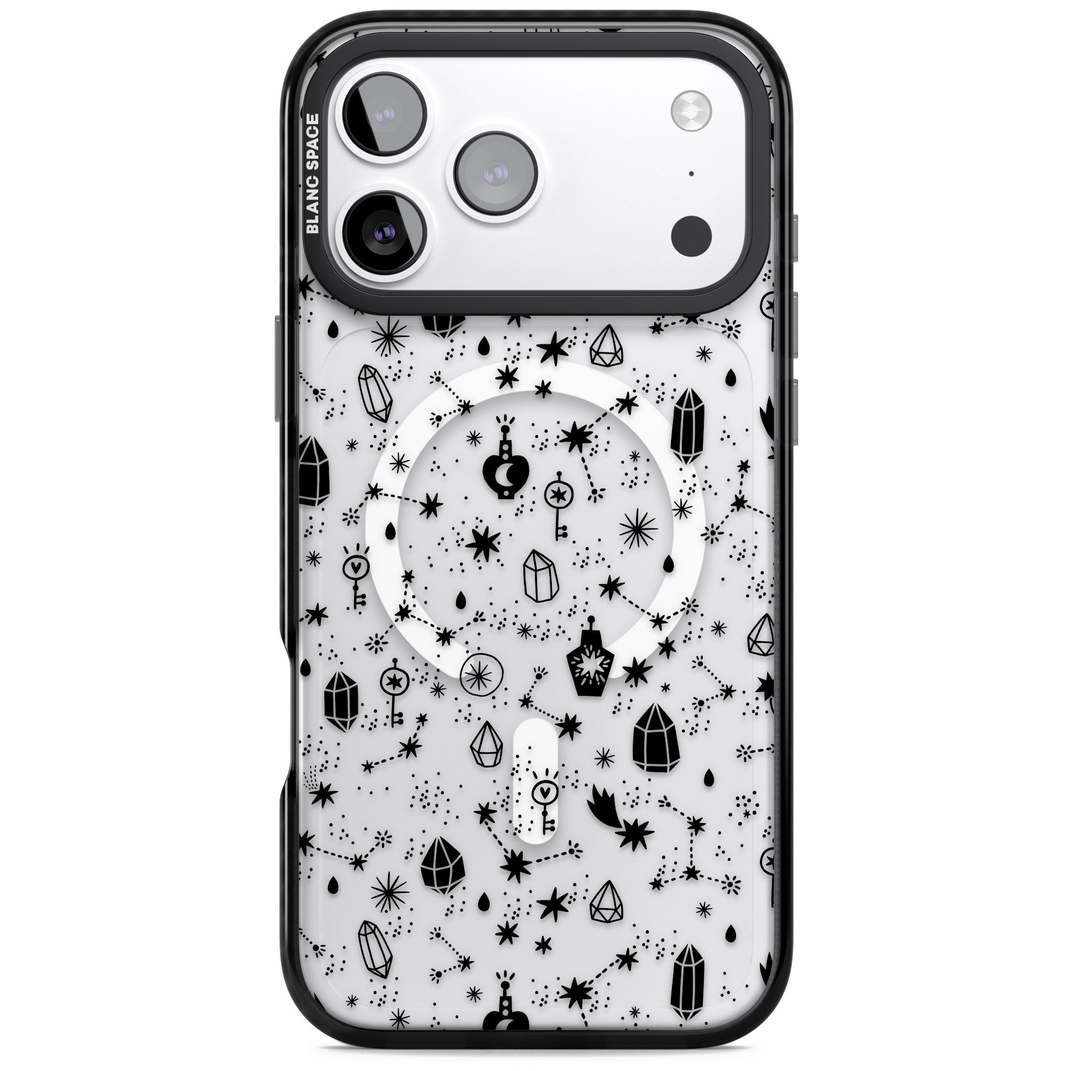 Black Cosmic Crystal iPhone 17 Pro Impact Pro Black Phone Case