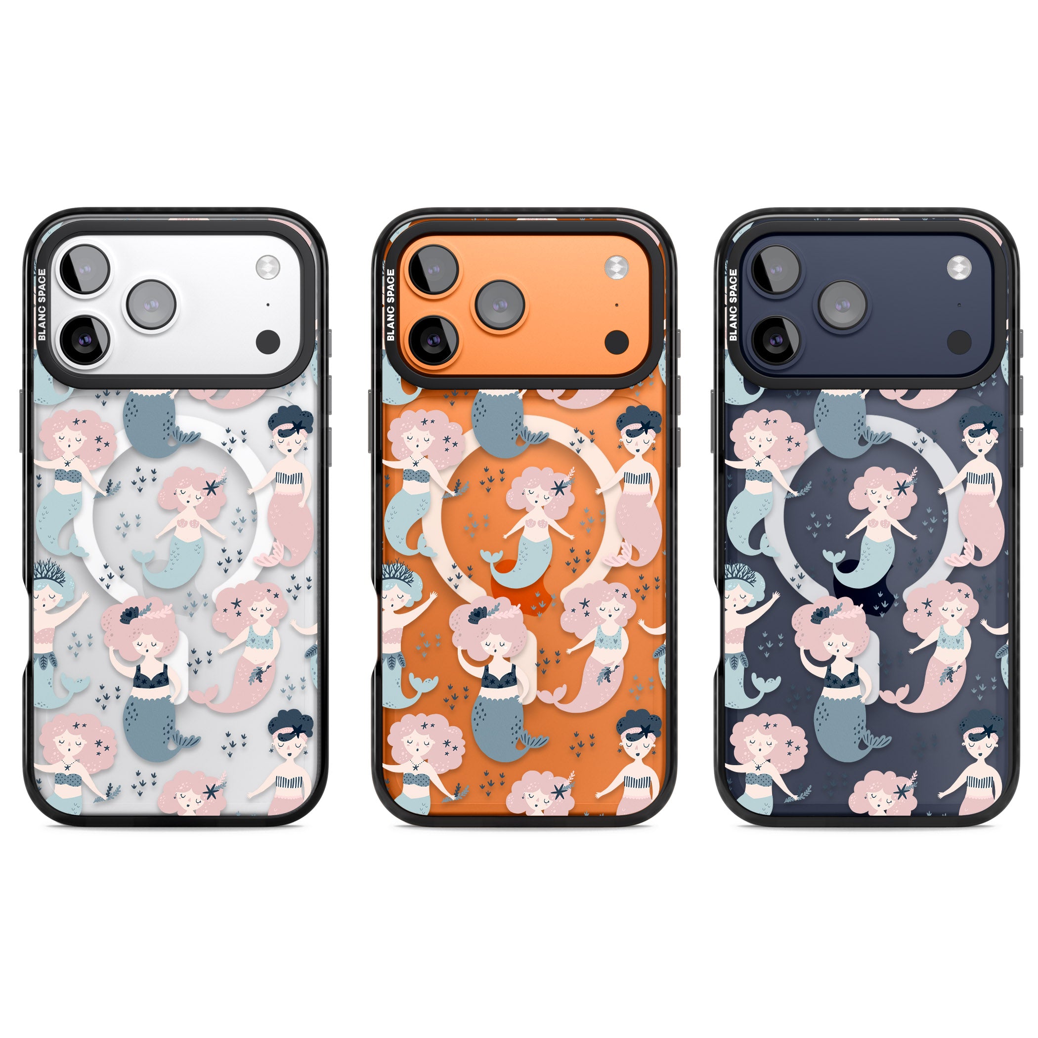 Under The Sea Mermaids (Clear) iPhone 17 Pro Impact Pro Black Phone Case APT Impact Protection