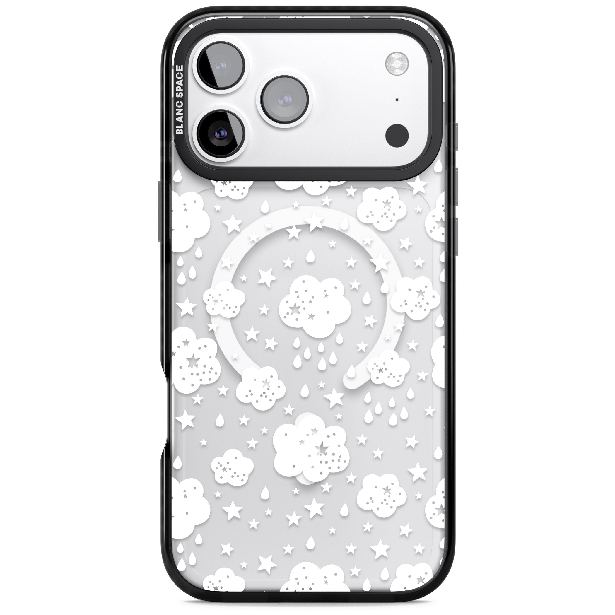Starry Rain Clouds iPhone 17 Pro Impact Pro Black Phone Case