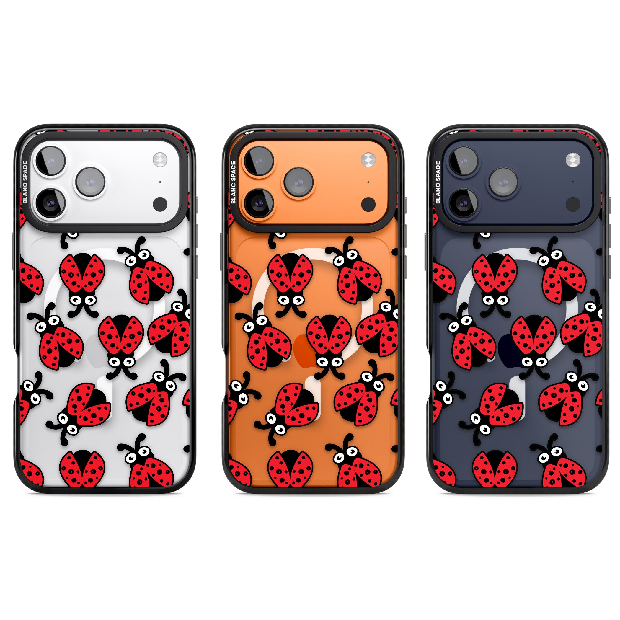Ladybug Pattern iPhone 17 Pro Impact Pro Black Phone Case APT Impact Protection