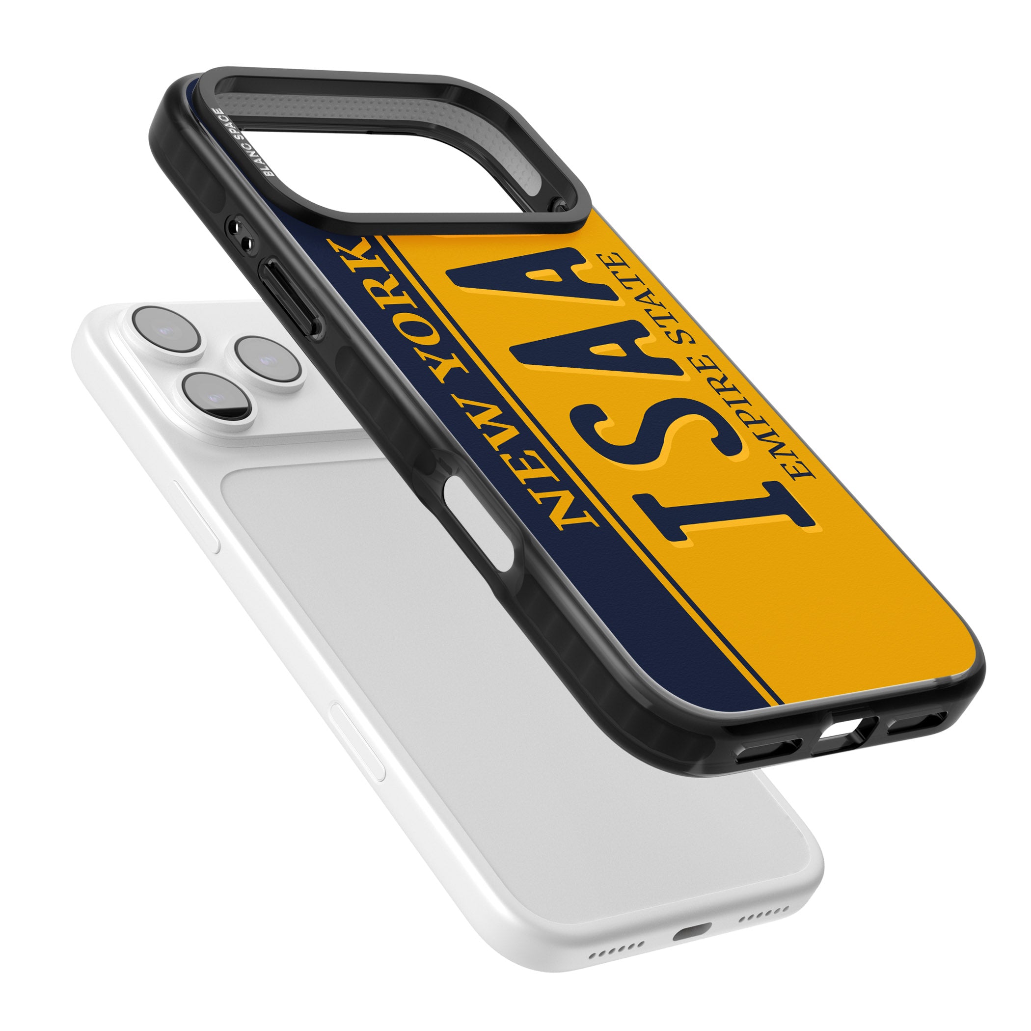 Personalised New York License Plate iPhone 17 Pro Impact Pro Black Phone Case Colours