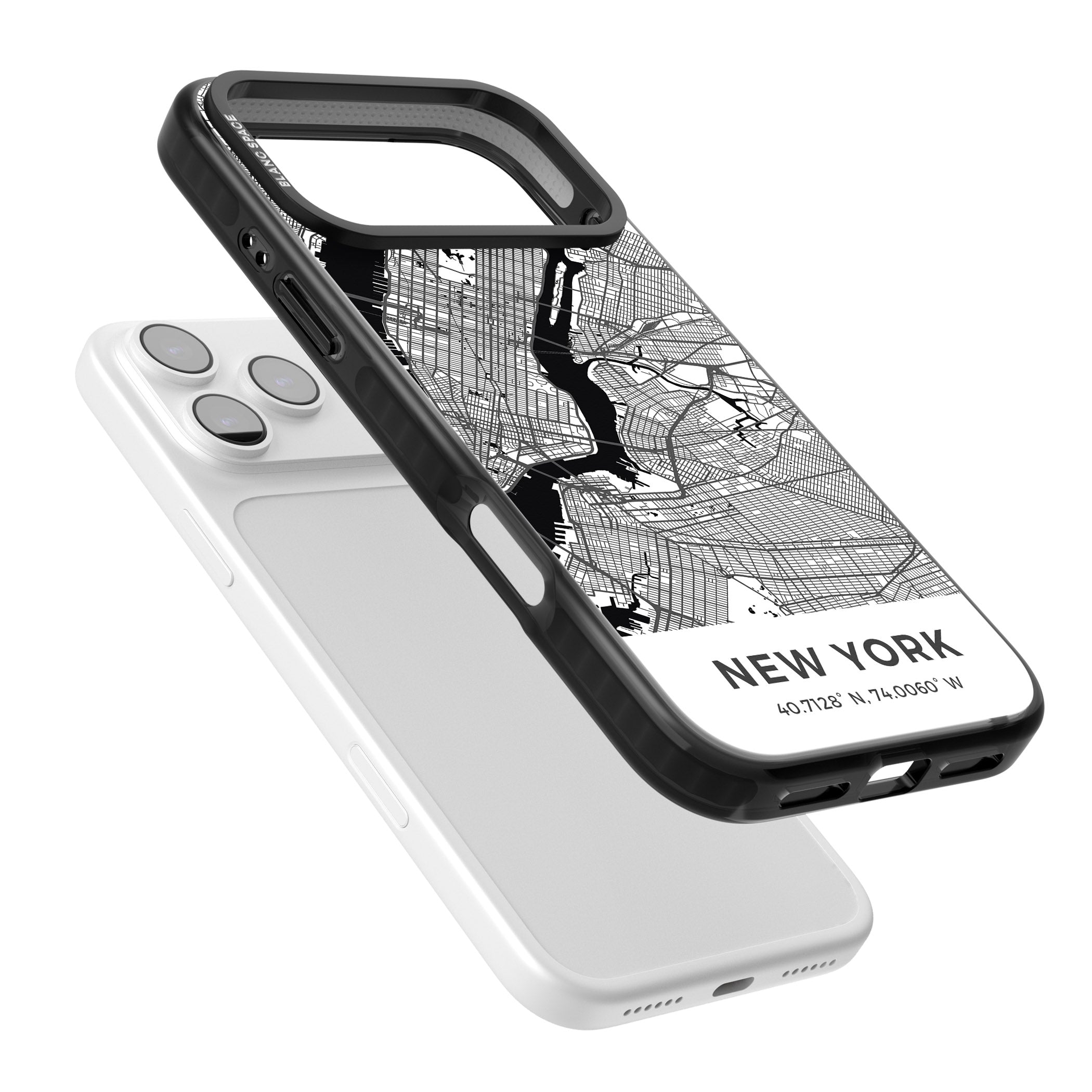 New York Map iPhone 17 Pro Impact Pro Black Phone Case Colours