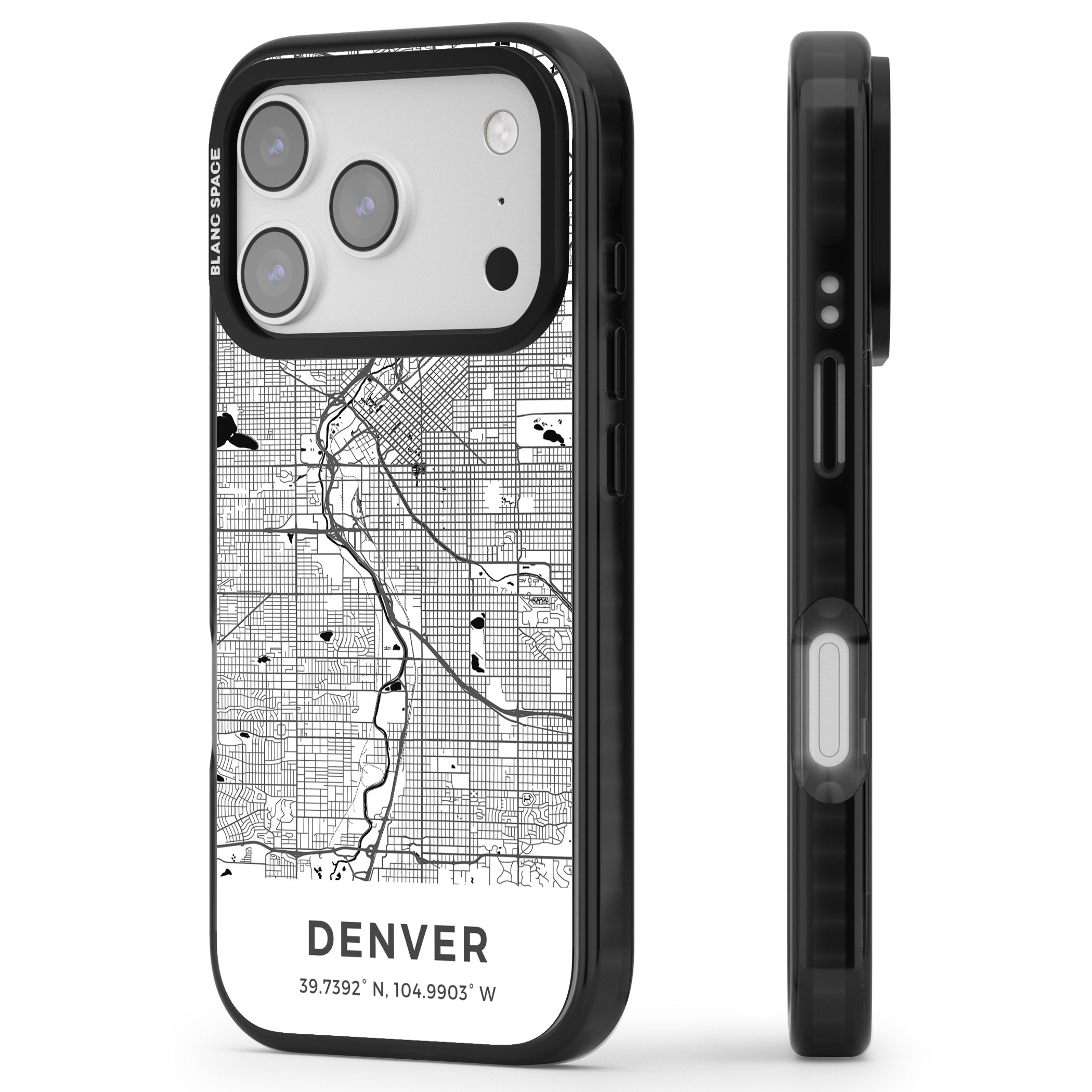 Denver Map iPhone 17 Pro Impact Pro Black Phone Case Side Profile
