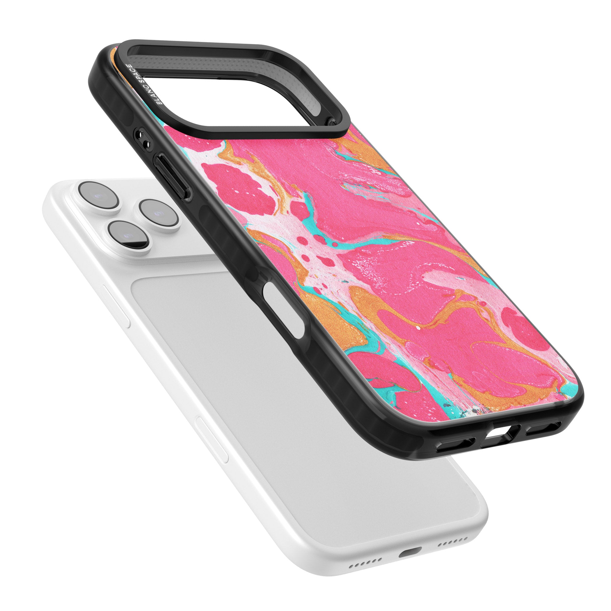 Vibrant Marbled Paper iPhone 17 Pro Impact Pro Black Phone Case Colours