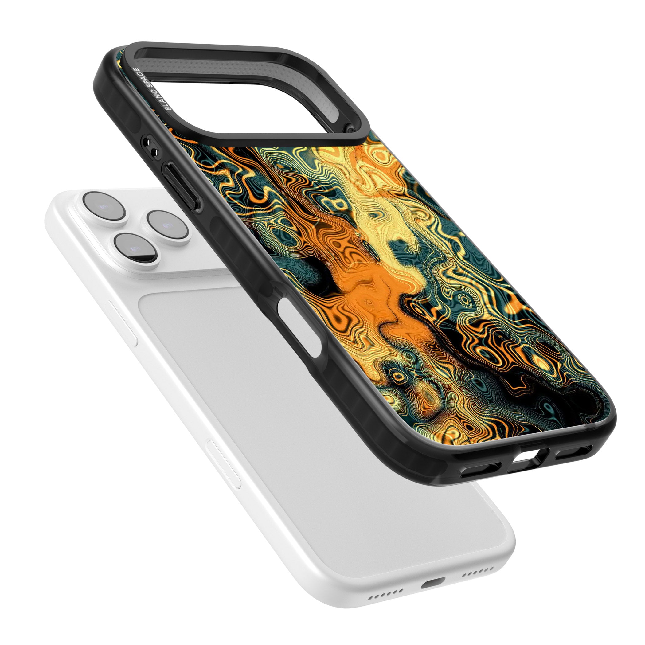 Gold Green Marble iPhone 17 Pro Impact Pro Black Phone Case Colours