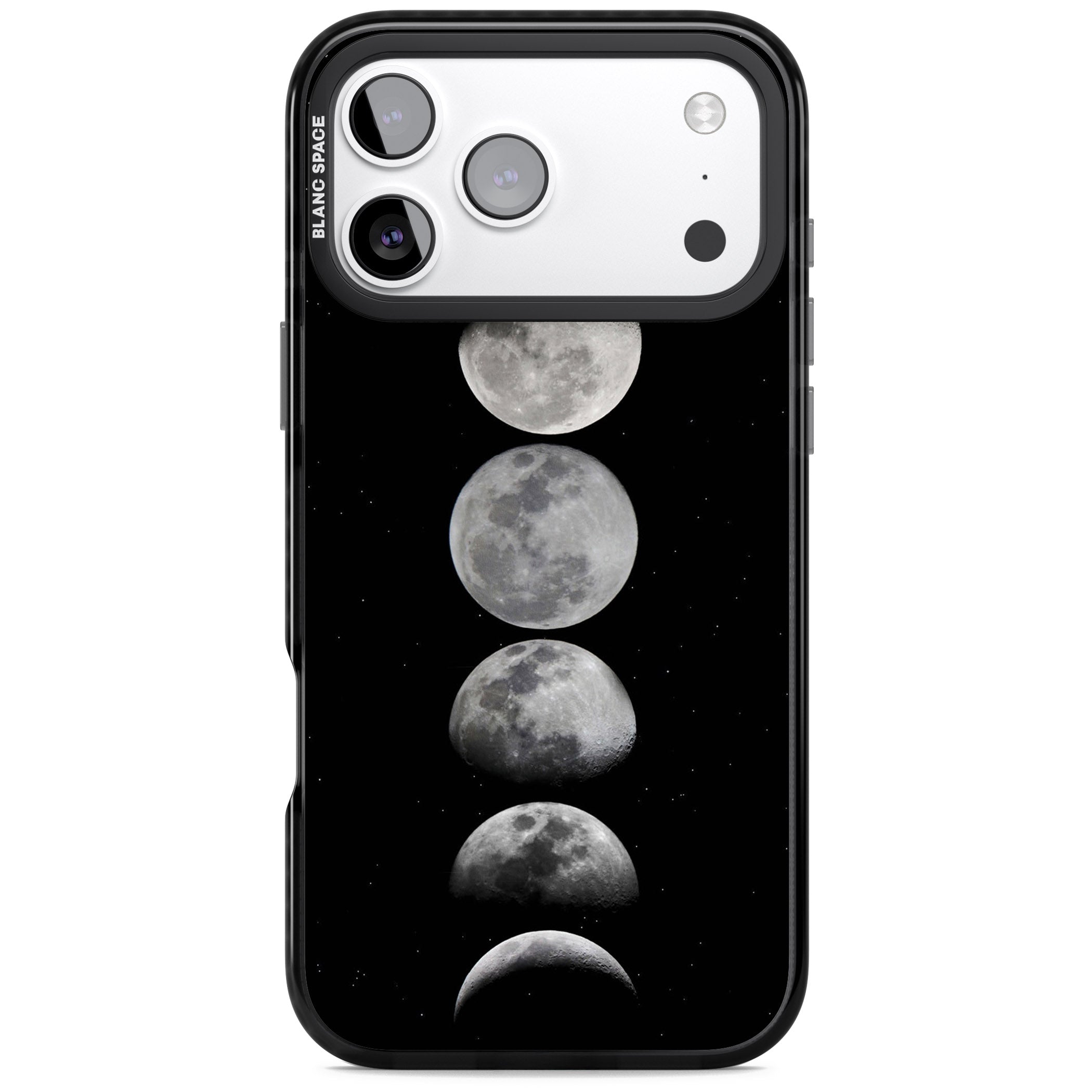 Phases Of The Moon iPhone 17 Pro Impact Pro Black Phone Case