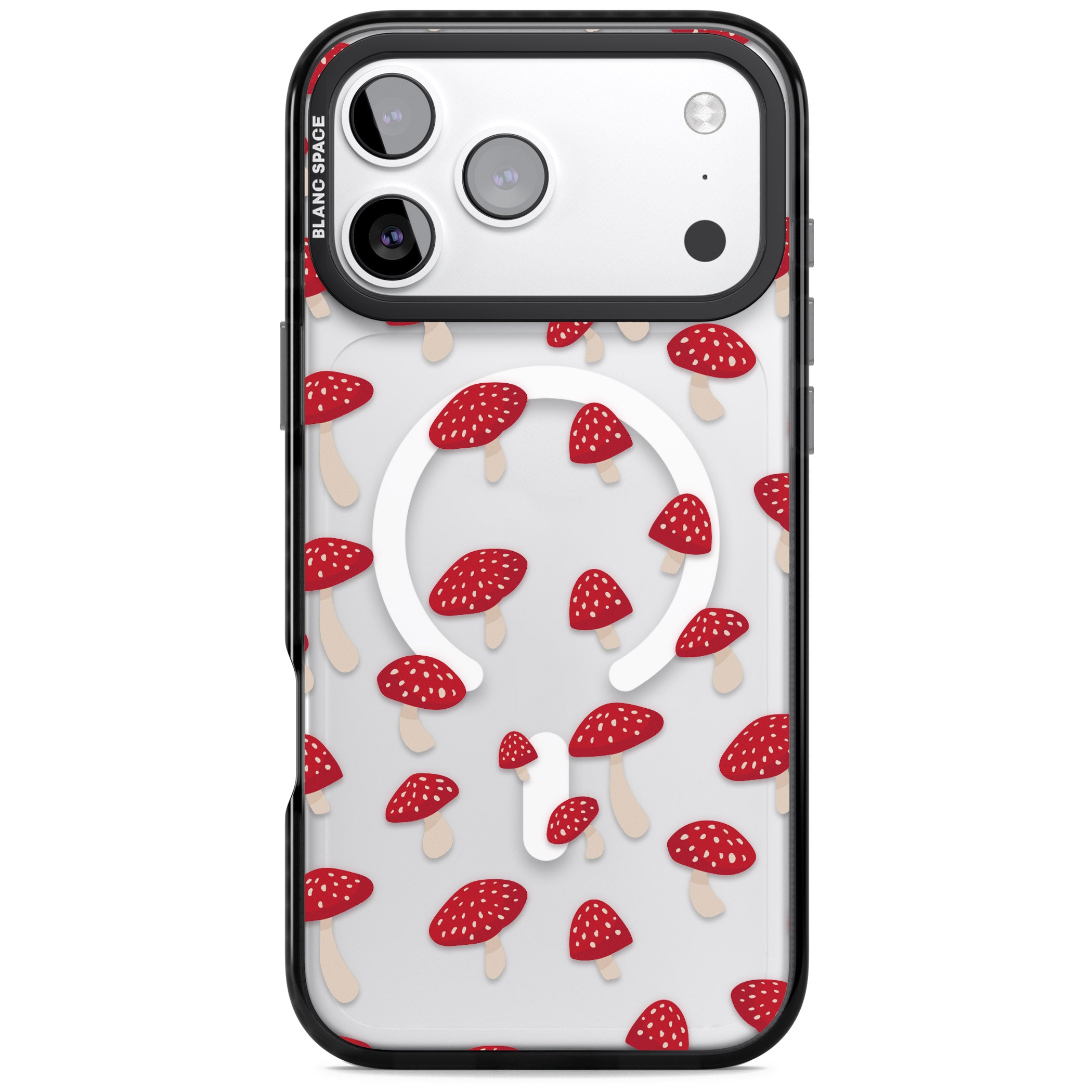 Magical Mushroom Pattern iPhone 17 Pro Impact Pro Black Phone Case