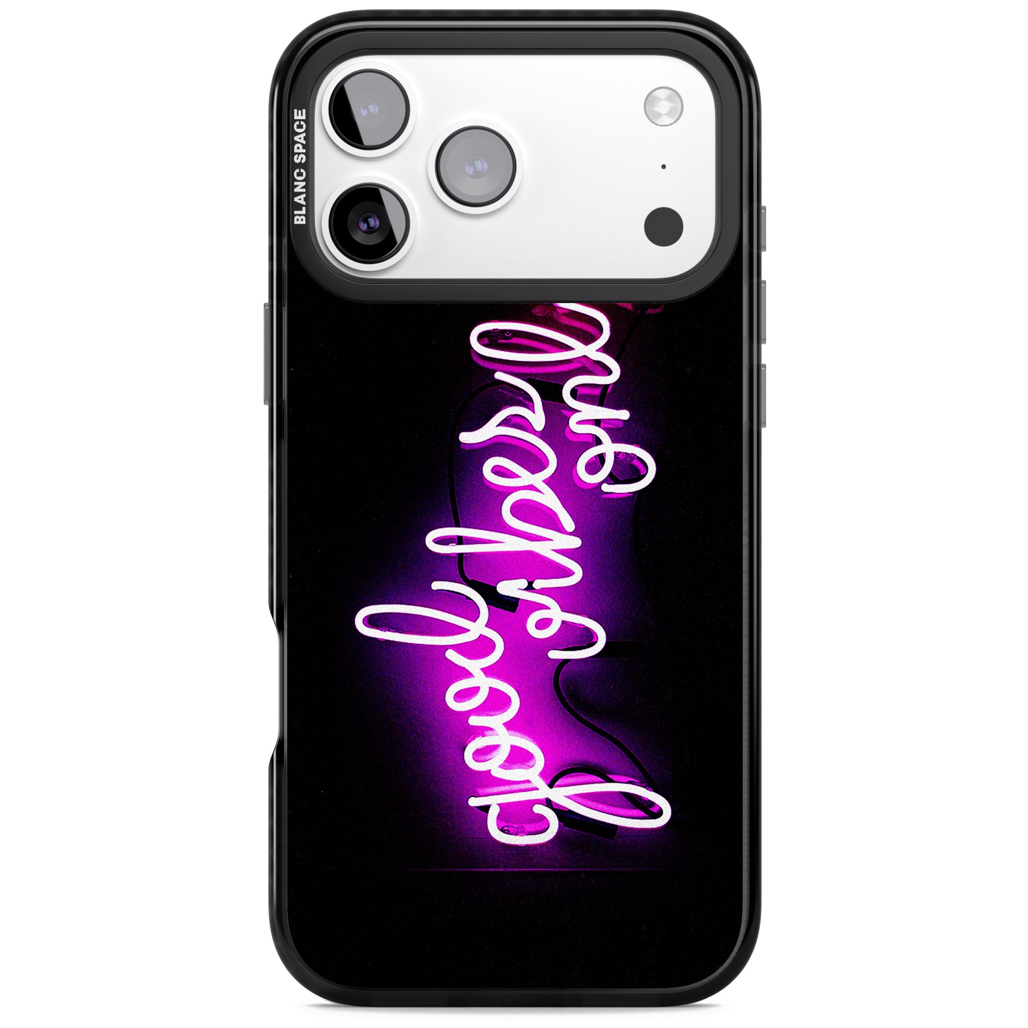 Good Vibes Only Neon Glow iPhone 17 Pro Impact Pro Black Phone Case
