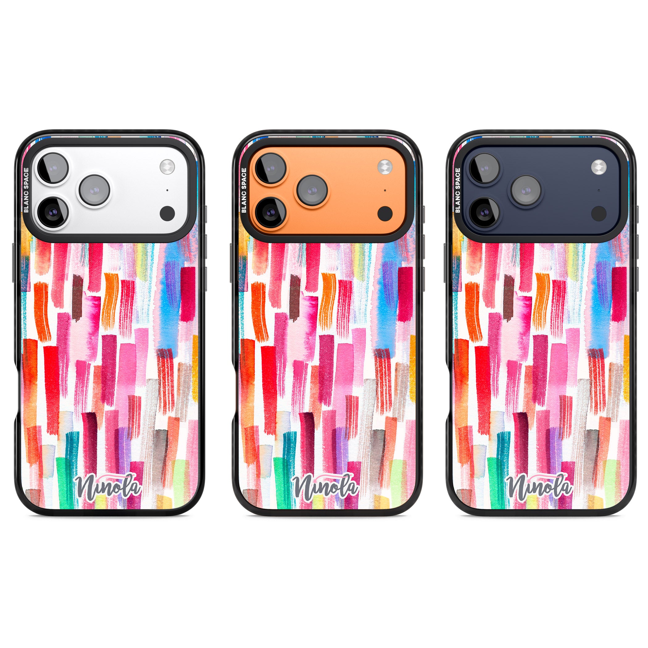 Colorful Brushstrokes iPhone 17 Pro Impact Pro Black Phone Case APT Impact Protection