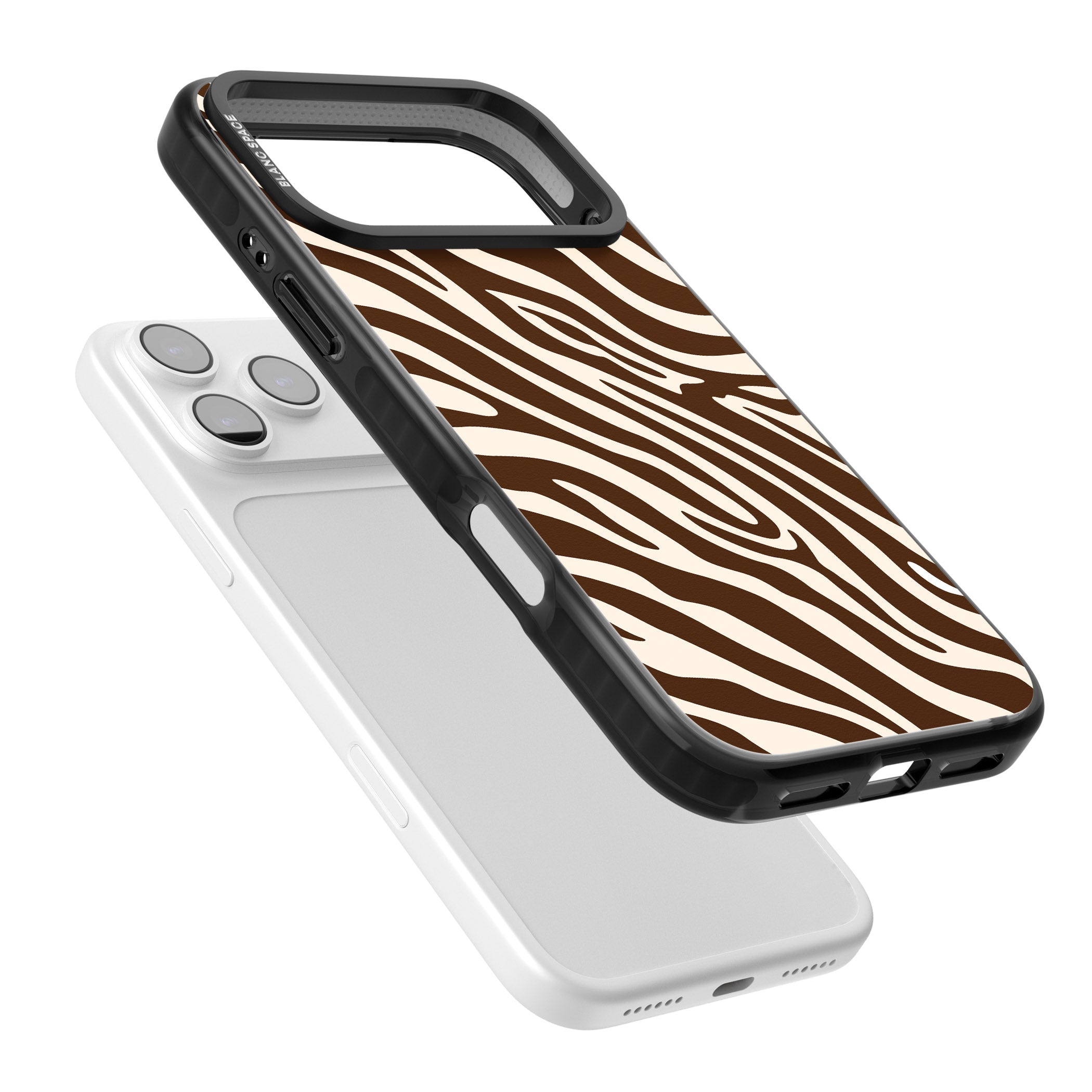 Brown & Cream Zebra iPhone 17 Pro Impact Pro Black Phone Case Colours