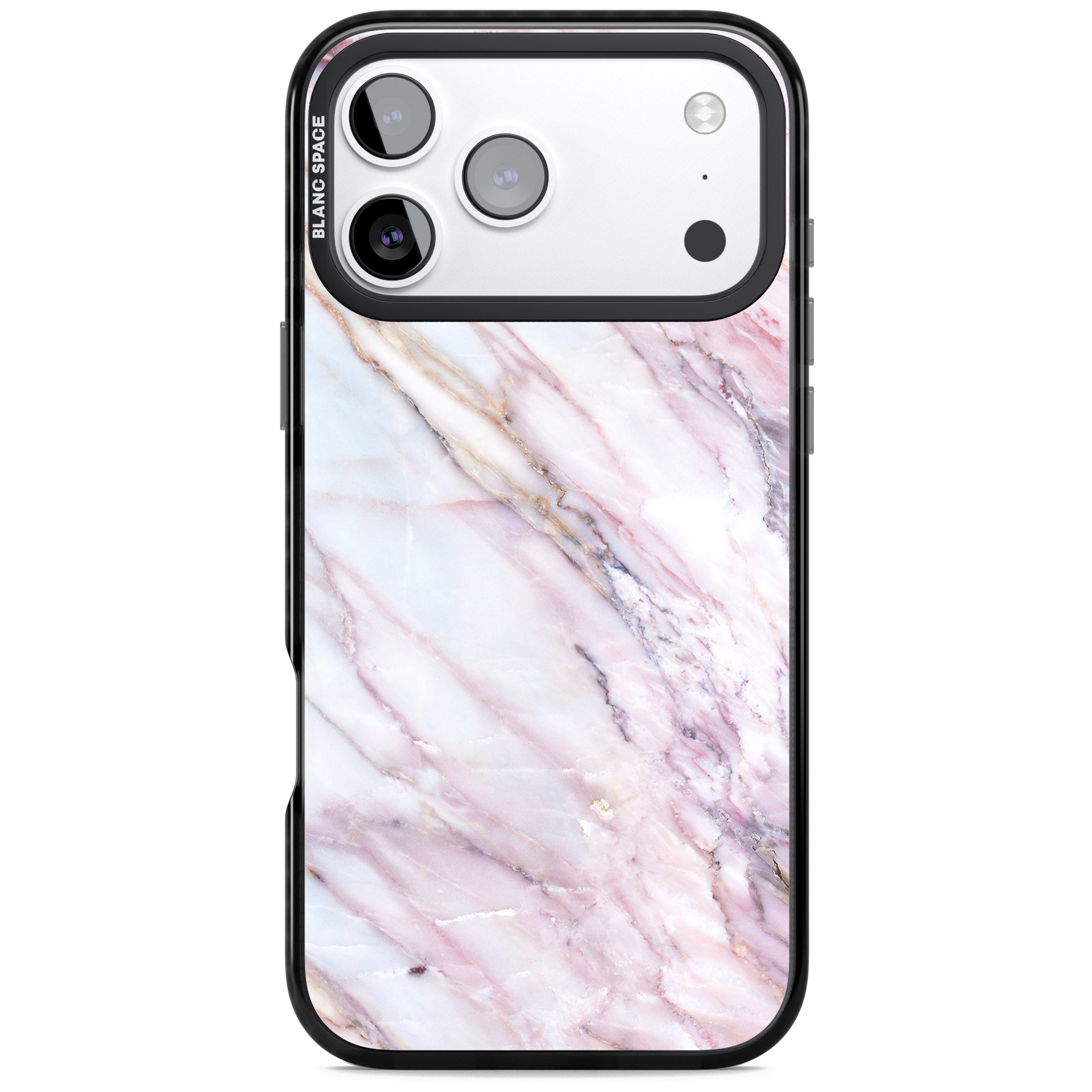 Blush Marble Glow iPhone 17 Pro Impact Pro Black Phone Case
