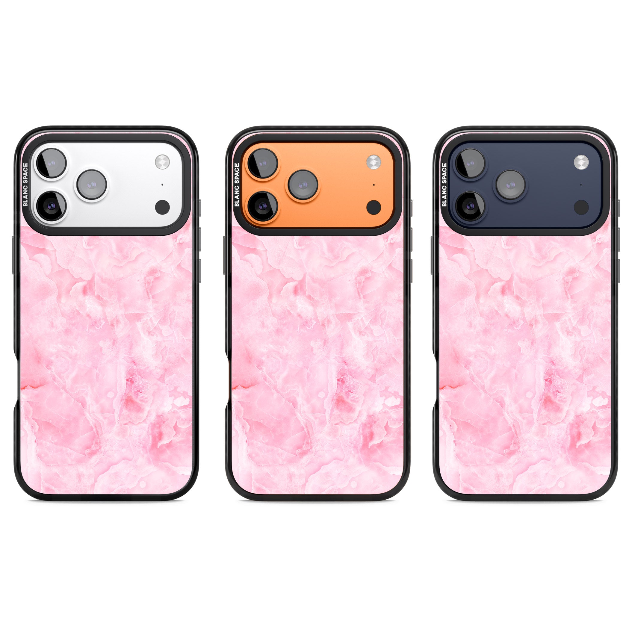 Pink Onyx Marble iPhone 17 Pro Impact Pro Black Phone Case APT Impact Protection