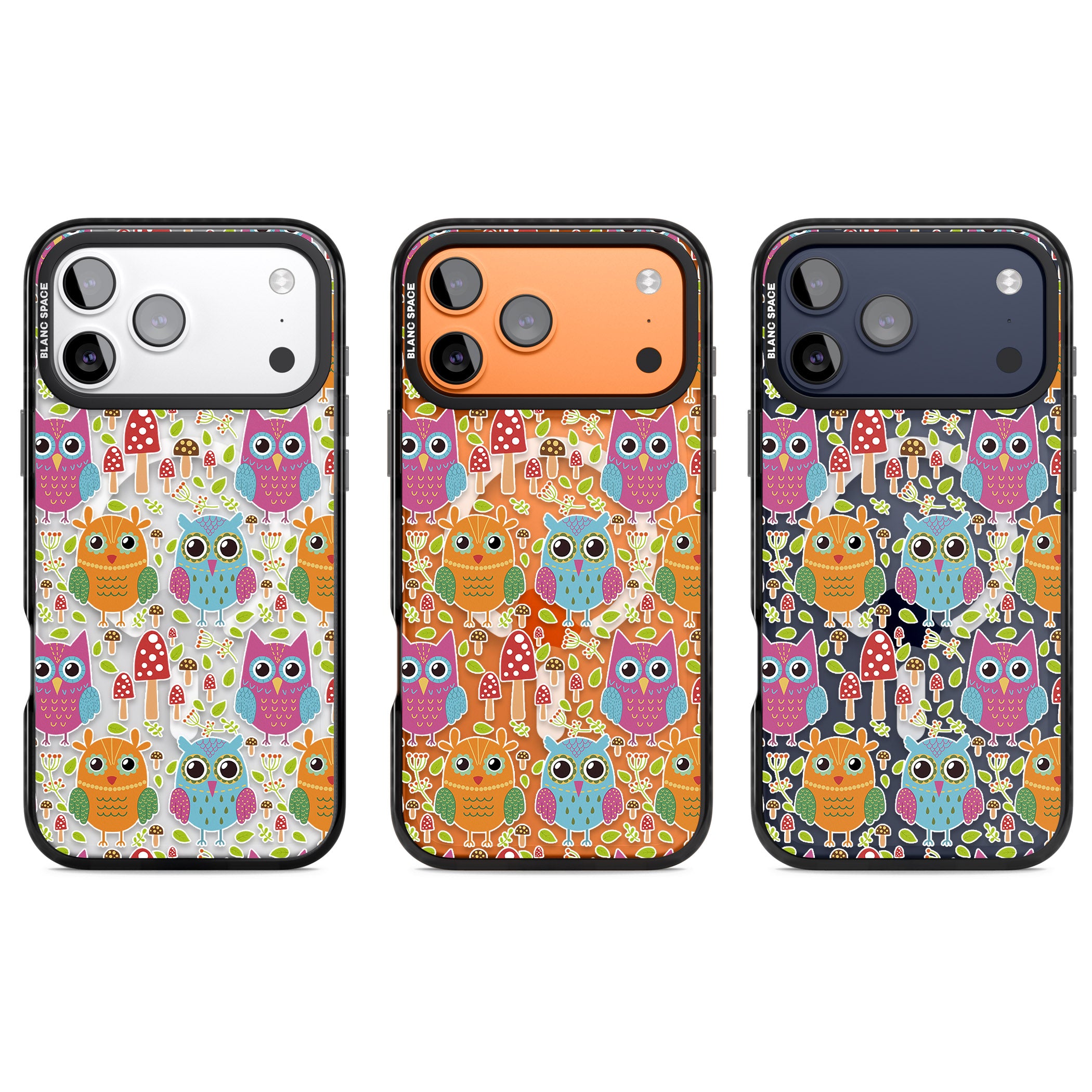 Forrest Owl Clear Pattern iPhone 17 Pro Impact Pro Black Phone Case APT Impact Protection