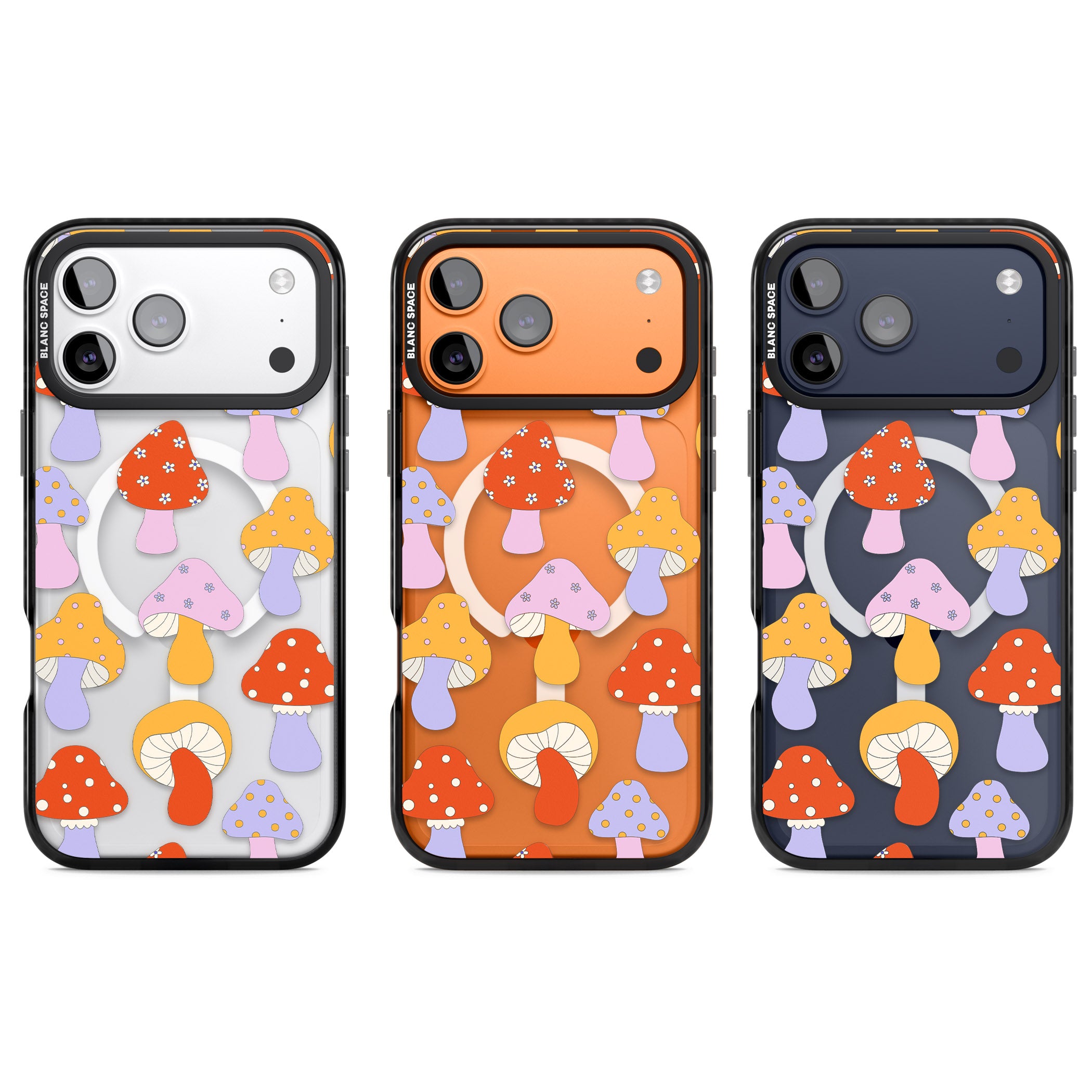 Happy Shrooms iPhone 17 Pro Impact Pro Black Phone Case APT Impact Protection