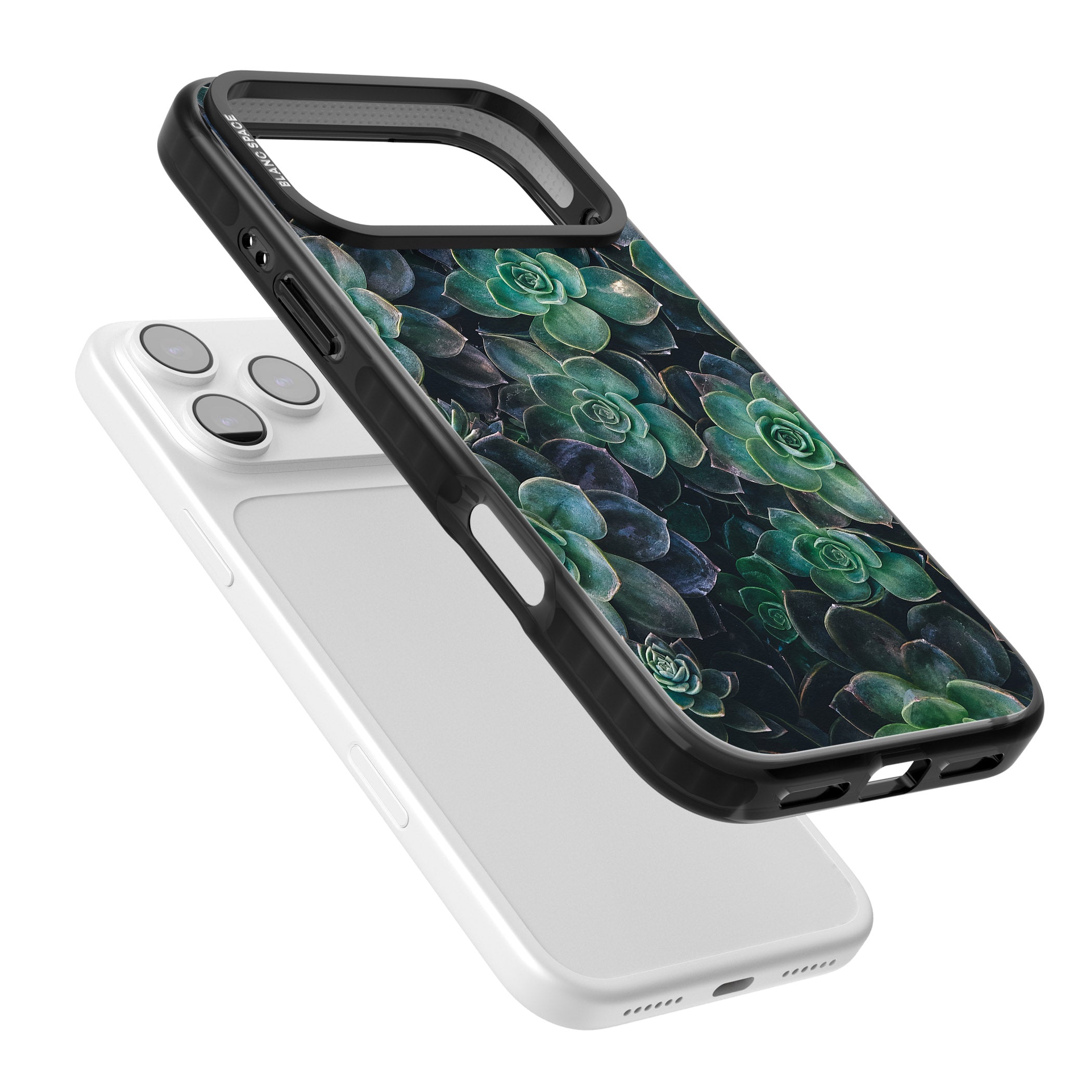 Succulent Bloom Botanical iPhone 17 Pro Impact Pro Black Phone Case Colours