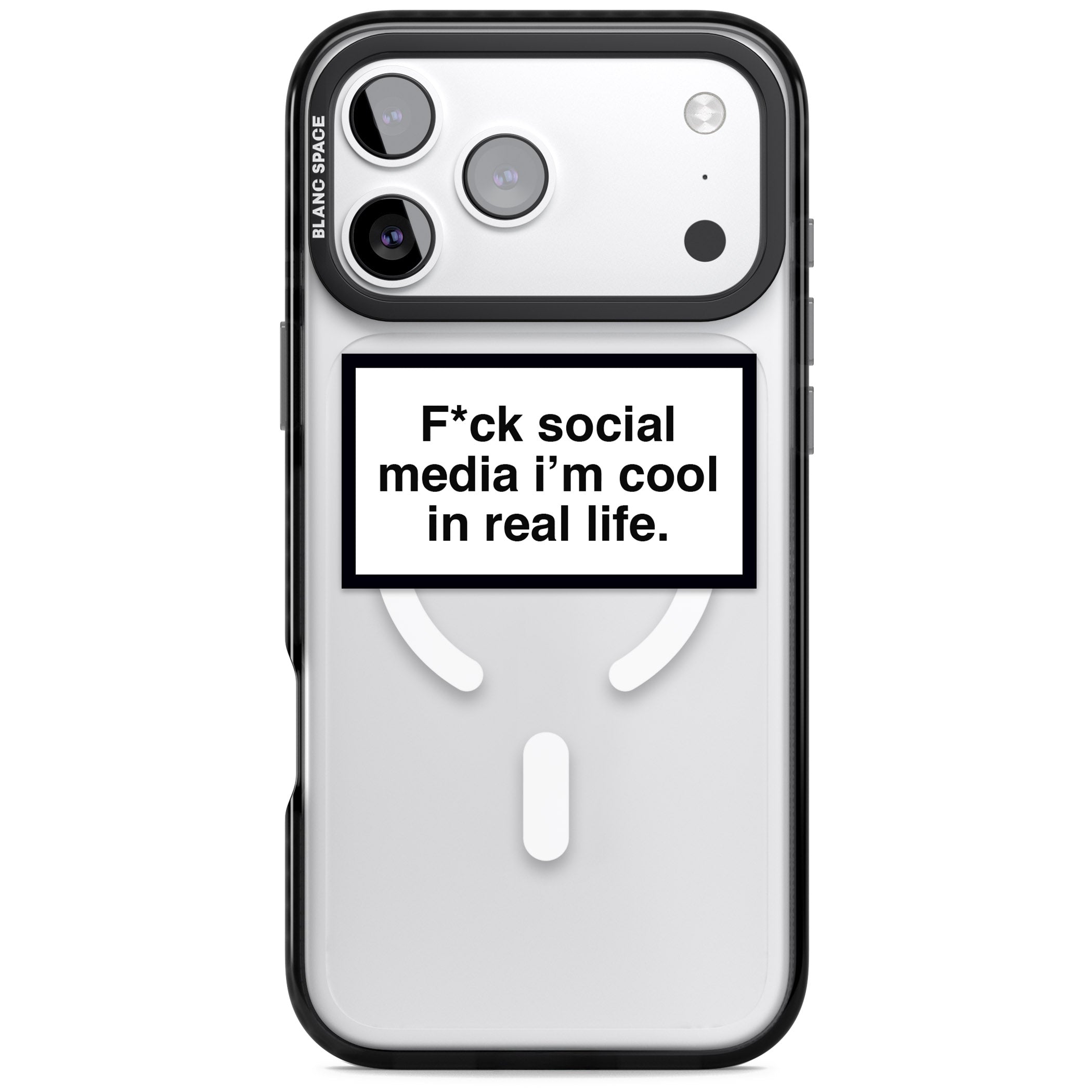 F*Ck Social Media iPhone 17 Pro Impact Pro Black Phone Case