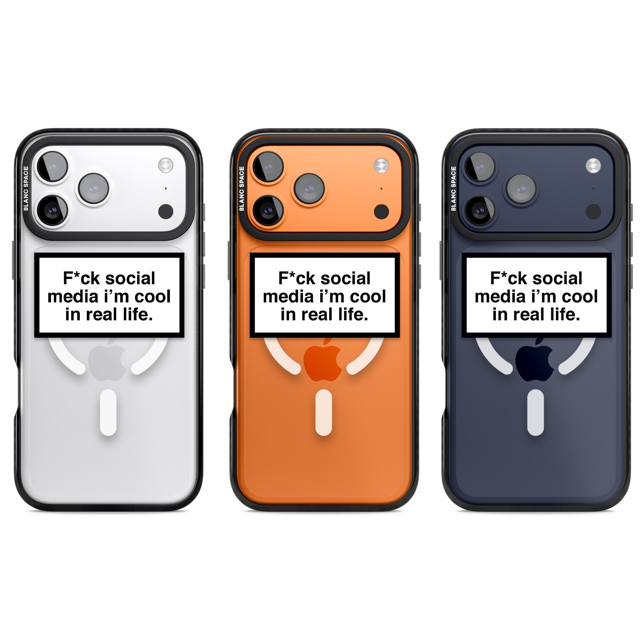 F*Ck Social Media iPhone 17 Pro Impact Pro Black Phone Case APT Impact Protection