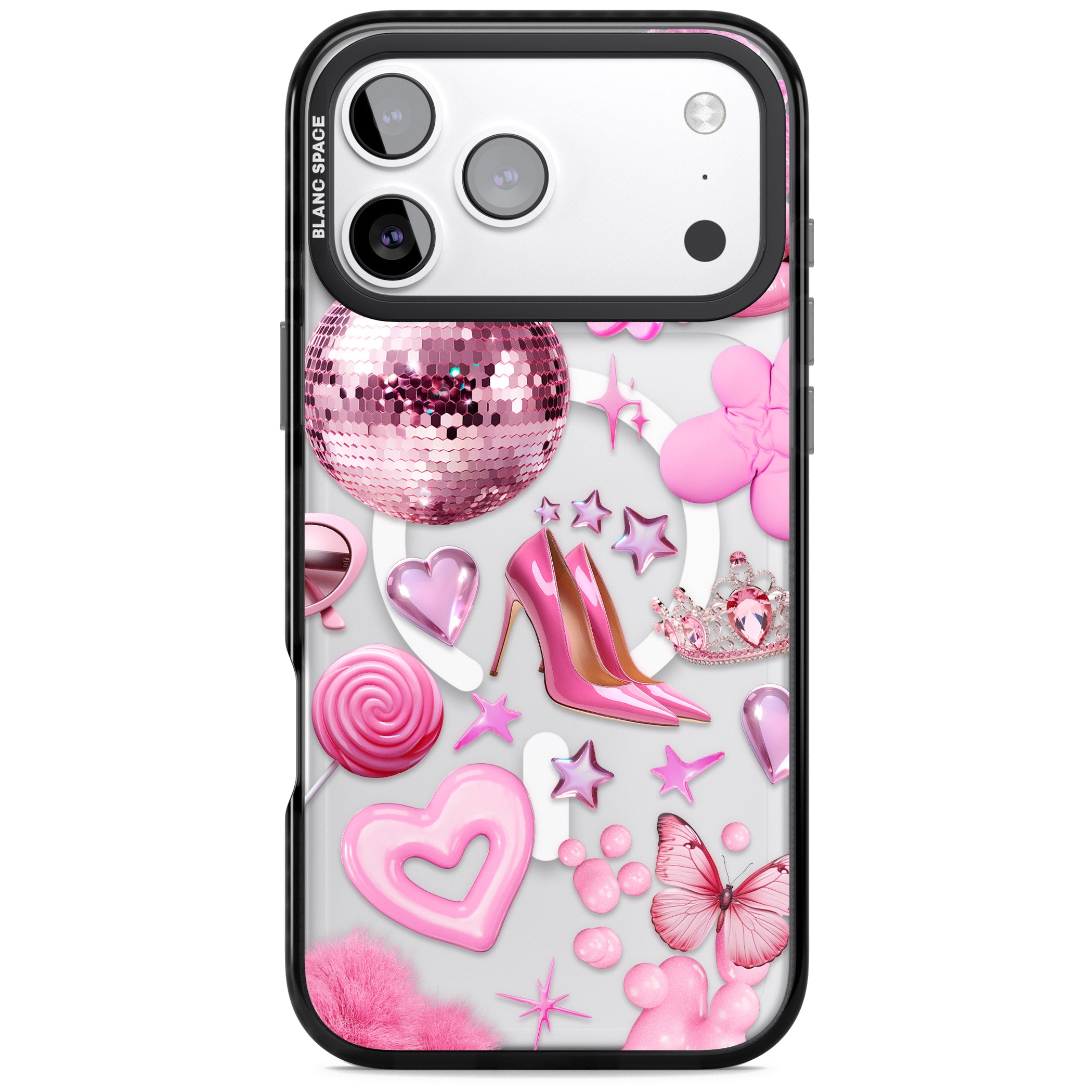 Pink Glam iPhone 17 Pro Impact Pro Black Phone Case