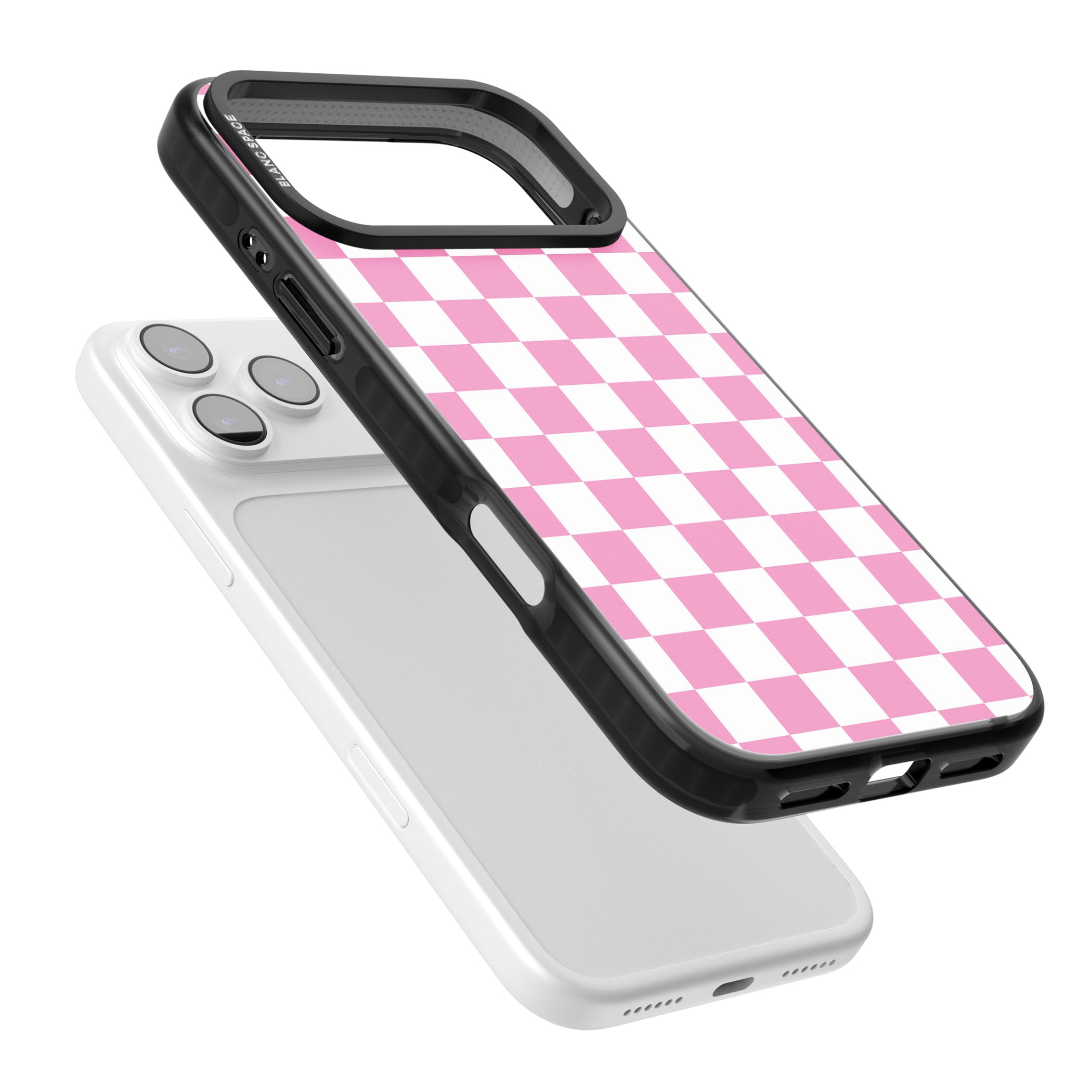 Pink Checkered iPhone 17 Pro Impact Pro Black Phone Case Colours