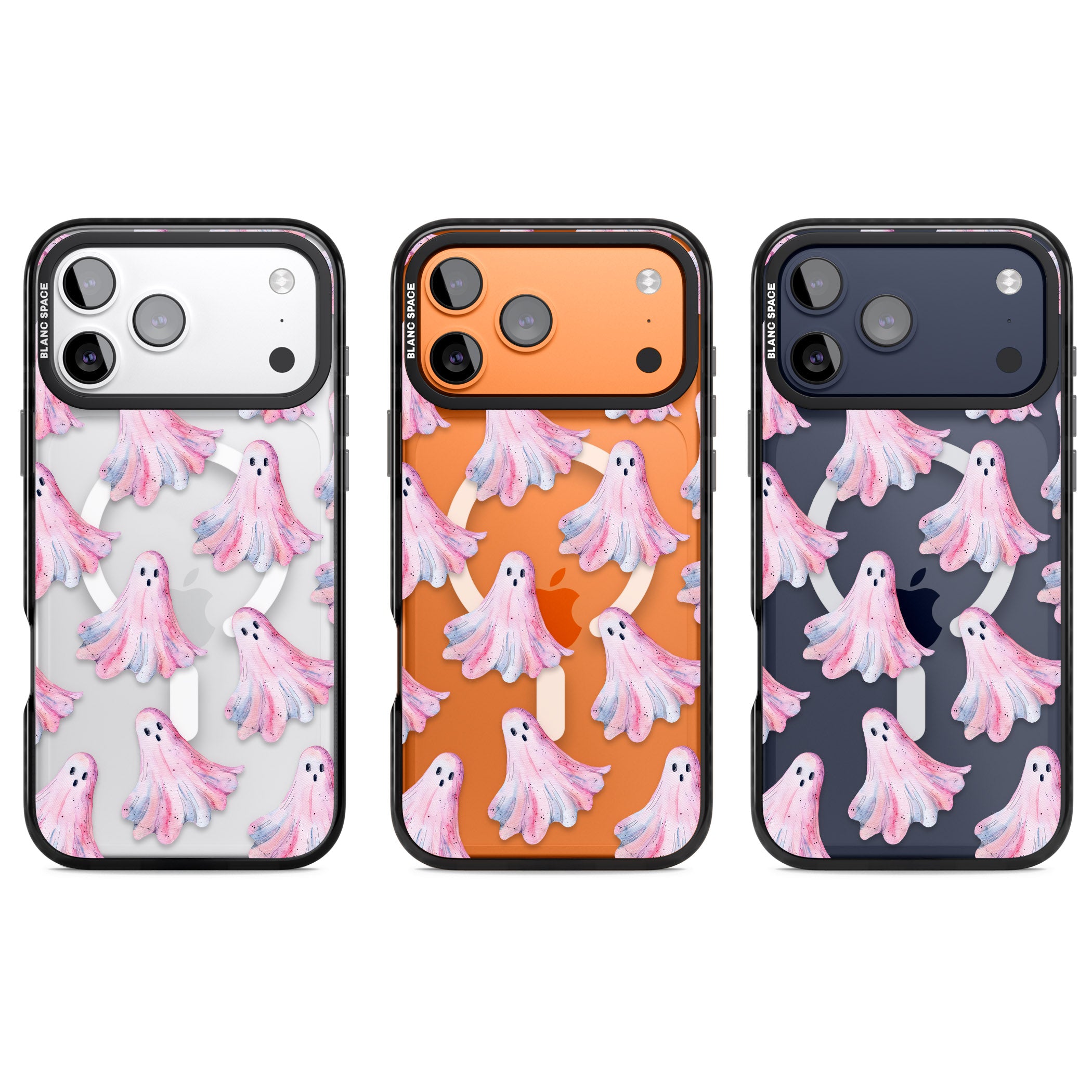 Pink Ghosts iPhone 17 Pro Impact Pro Black Phone Case APT Impact Protection