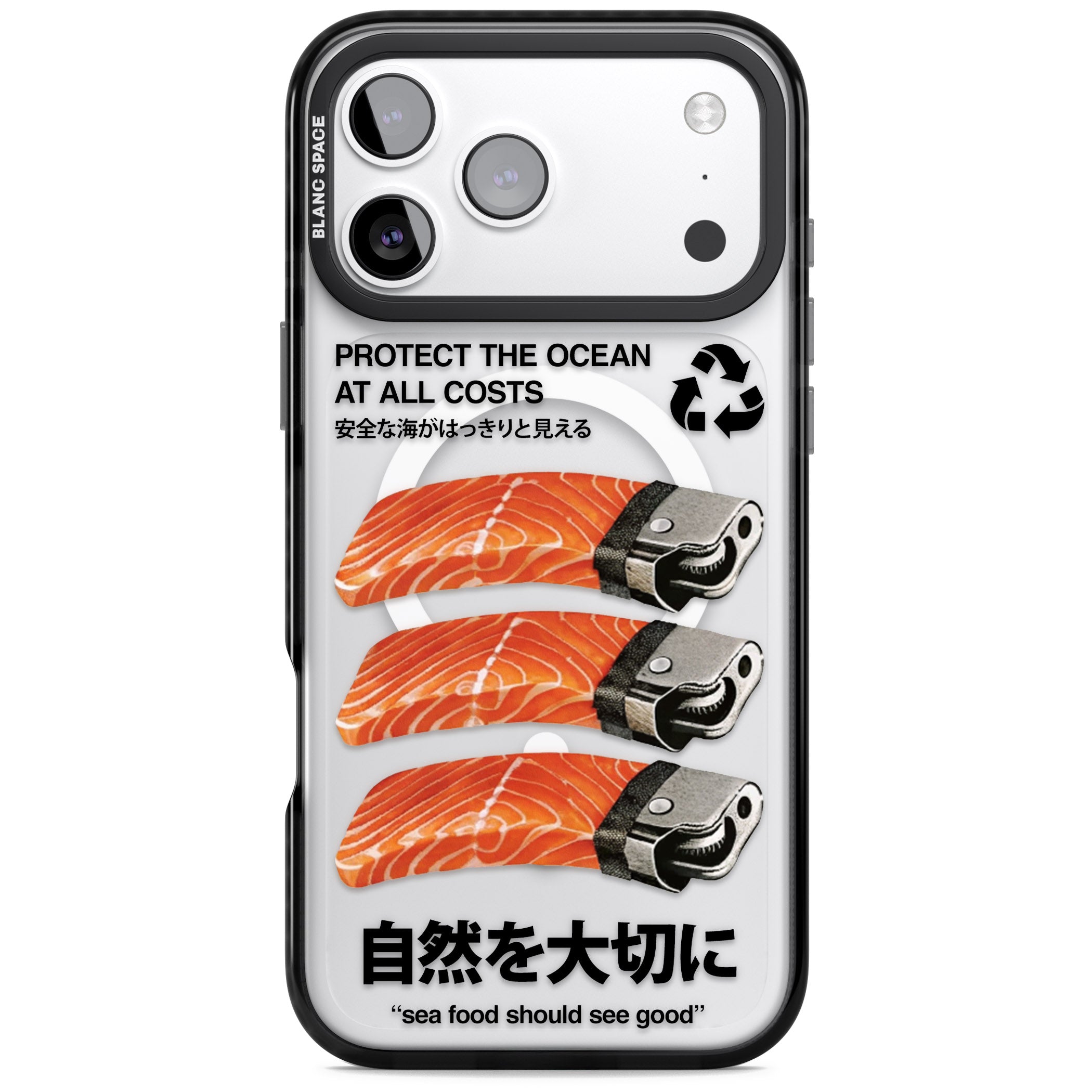 Protect The Ocean iPhone 17 Pro Impact Pro Black Phone Case
