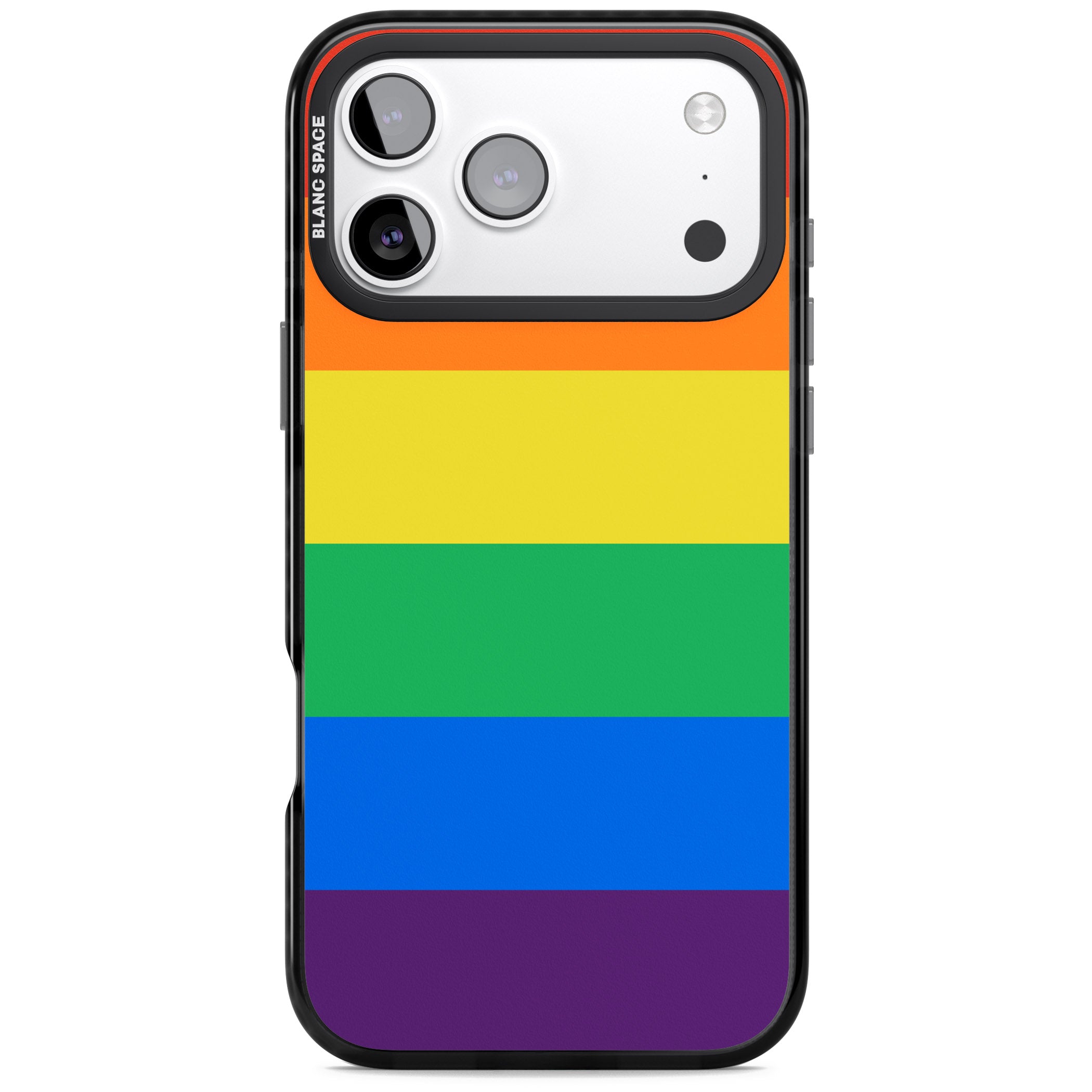 Rainbow Stripes iPhone 17 Pro Impact Pro Black Phone Case