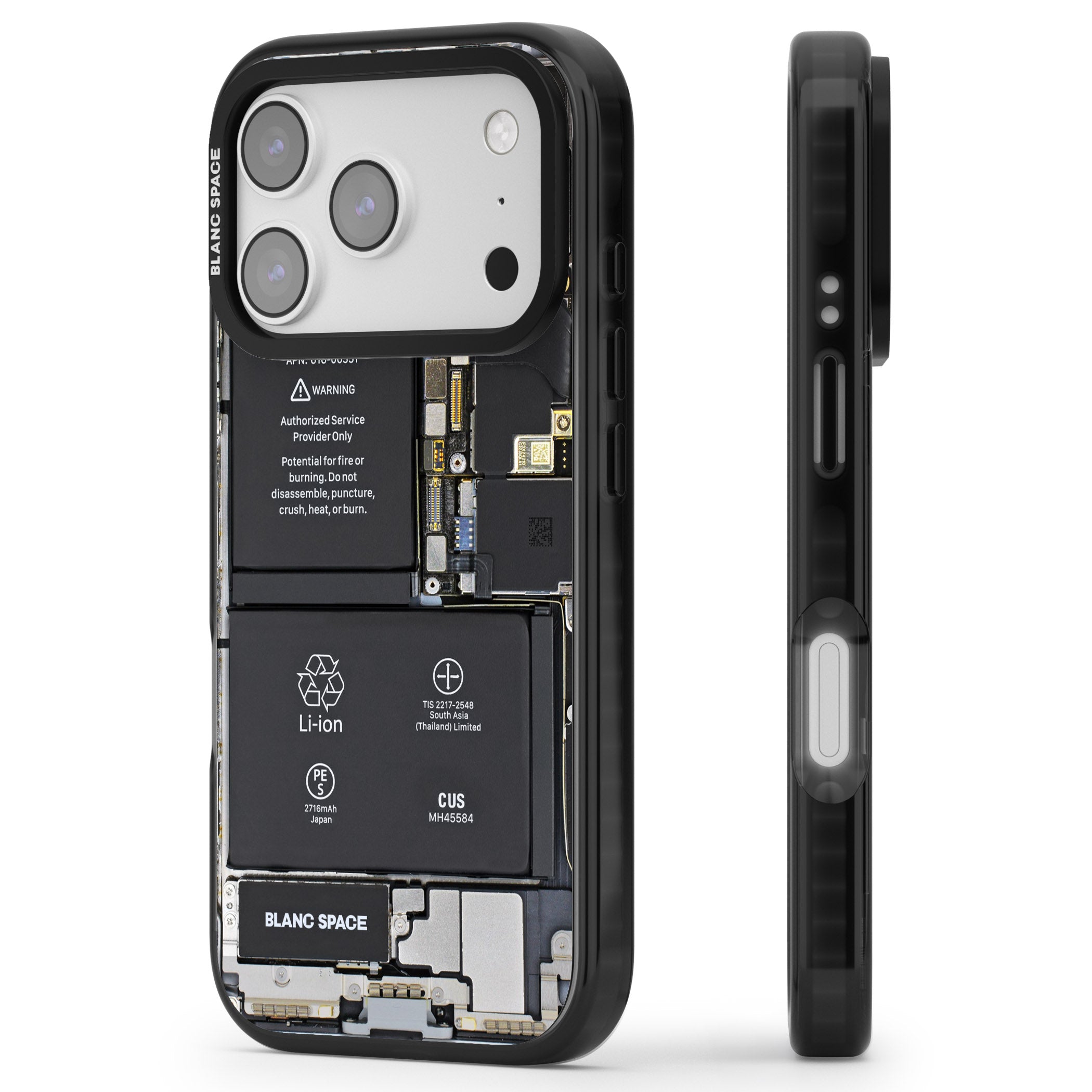 Circuit Board Standard iPhone 17 Pro Impact Pro Black Phone Case Side Profile