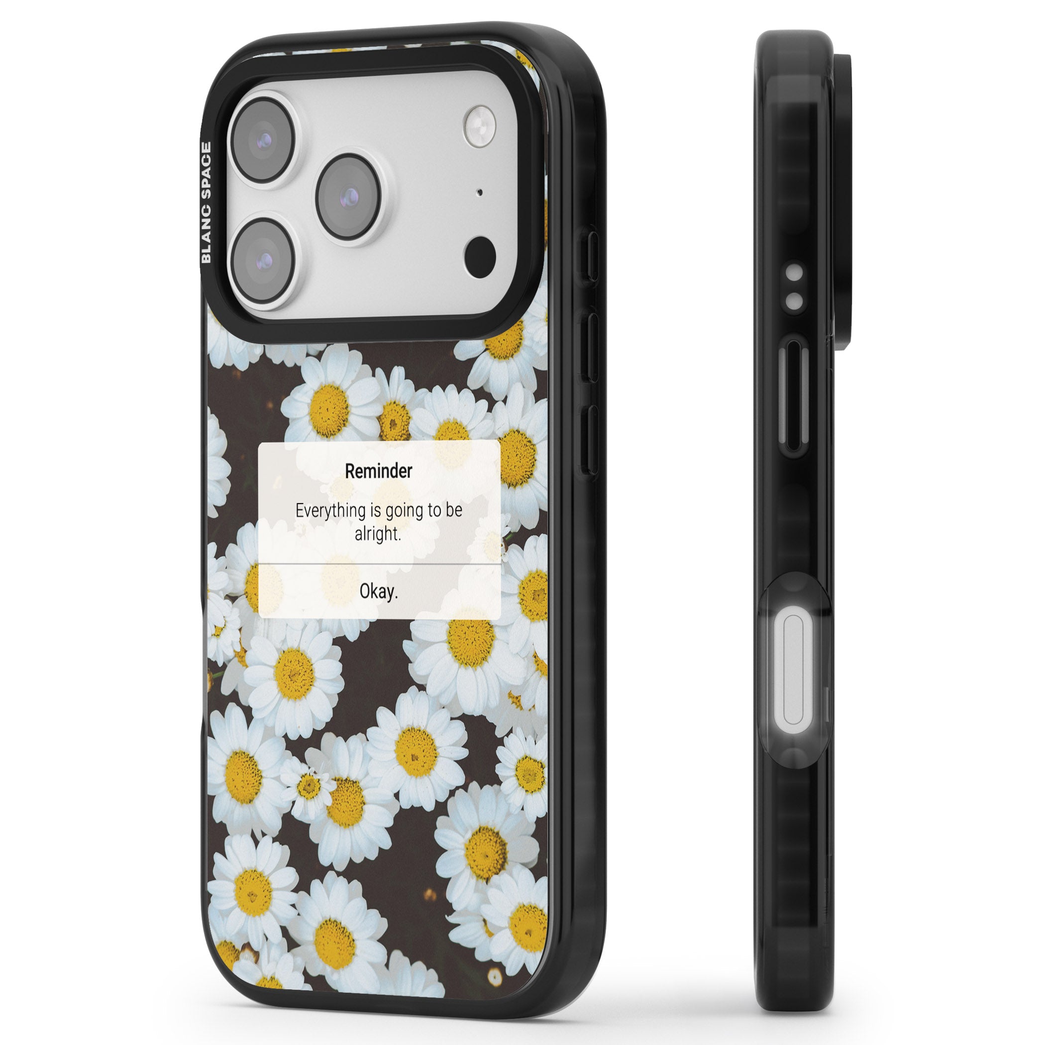 Daisy Reminder iPhone 17 Pro Impact Pro Black Phone Case Side Profile