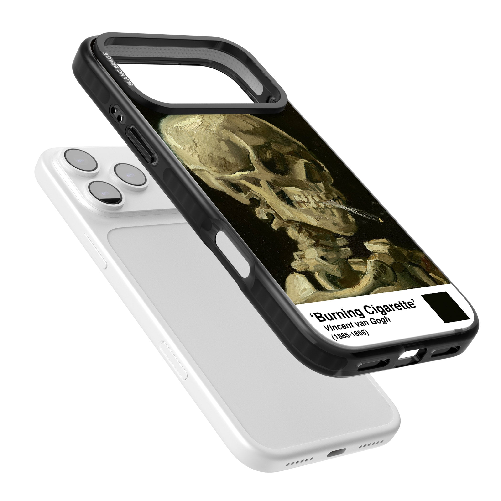 Skull Of A Skeleton With Burning Cigarette iPhone 17 Pro Impact Pro Black Phone Case Colours