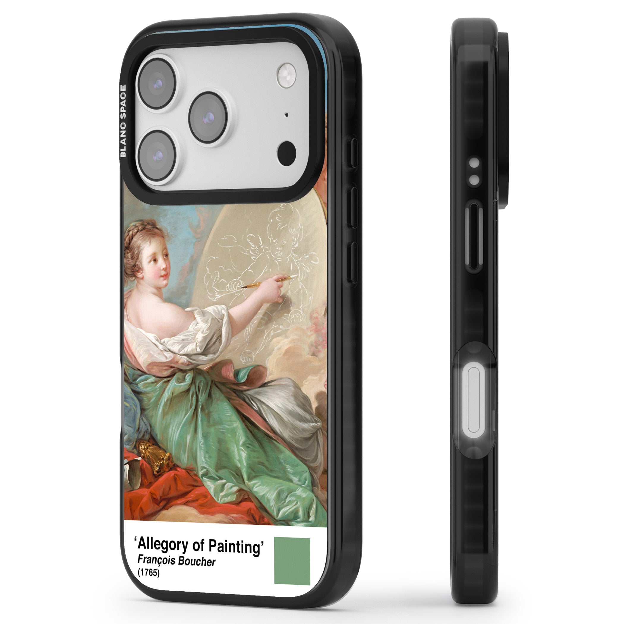 Allegory Of Painting iPhone 17 Pro Impact Pro Black Phone Case Side Profile