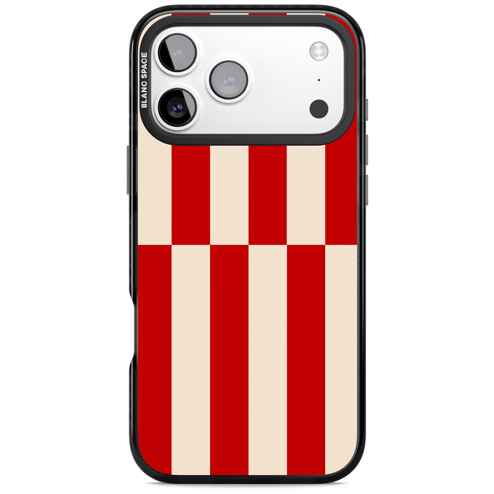 Retro Red Stripes iPhone 17 Pro Impact Pro Black Phone Case
