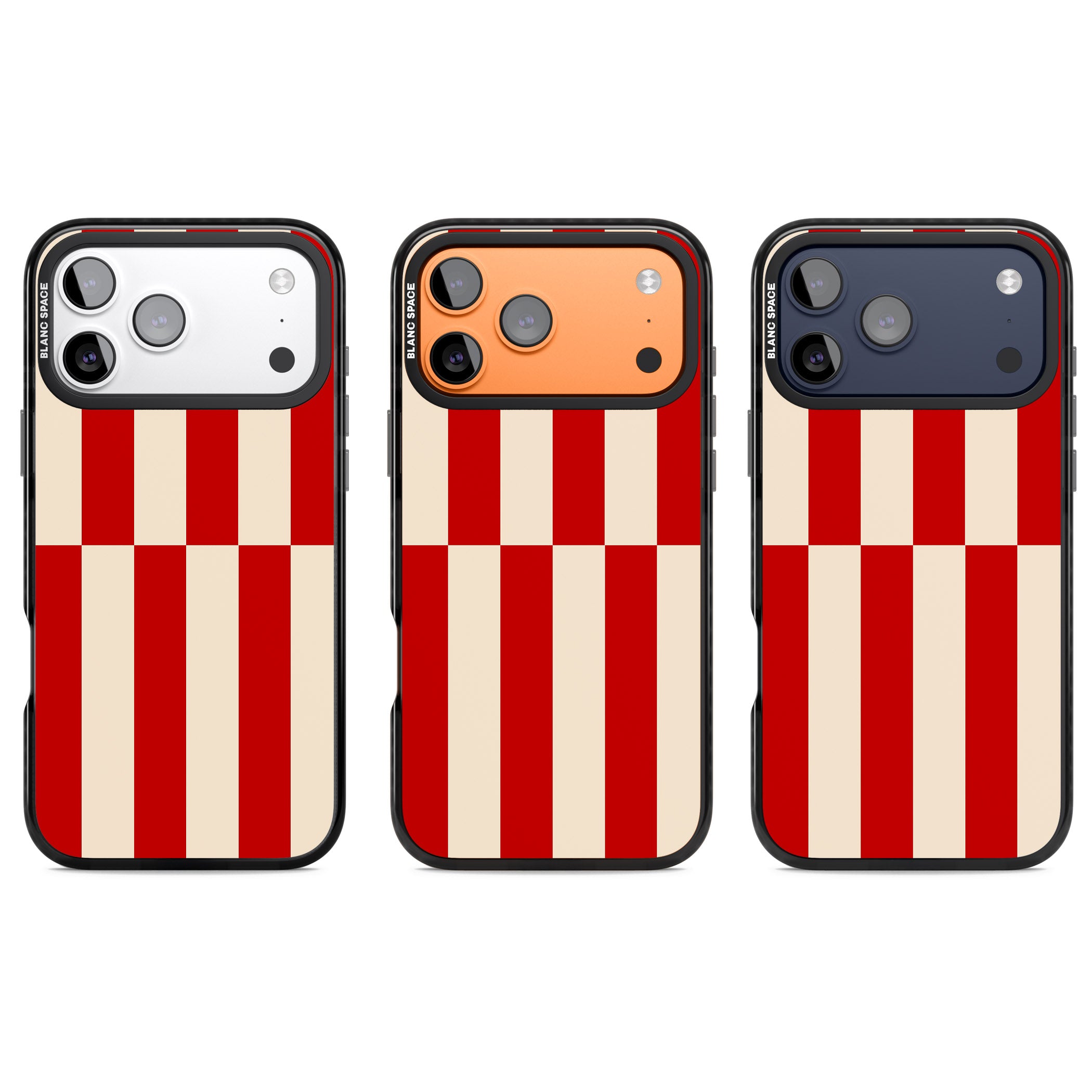 Retro Red Stripes iPhone 17 Pro Impact Pro Black Phone Case APT Impact Protection