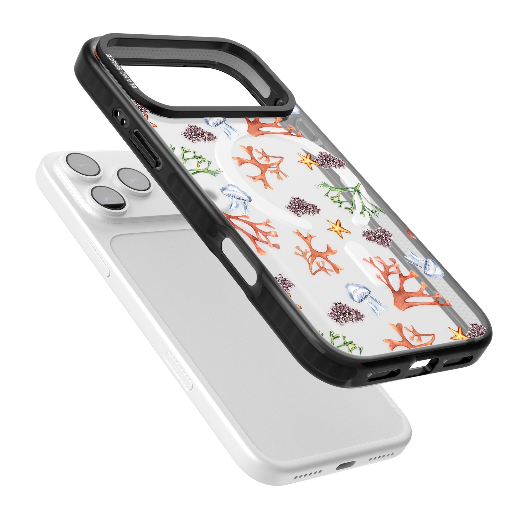 Coral & Jellyfish iPhone 17 Pro Impact Pro Black Phone Case Colours