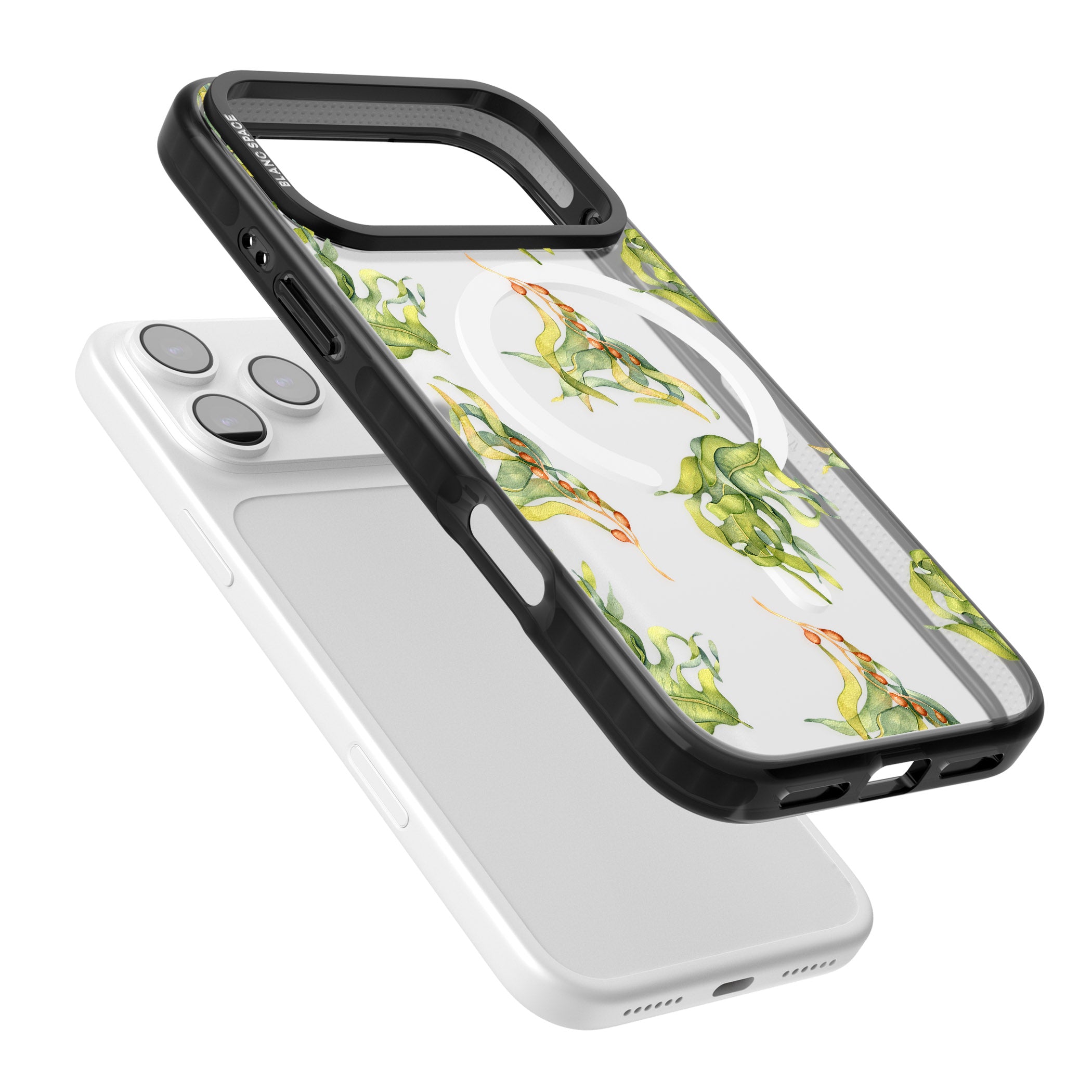 Flowing Seaweed Watercolor iPhone 17 Pro Impact Pro Black Phone Case Colours