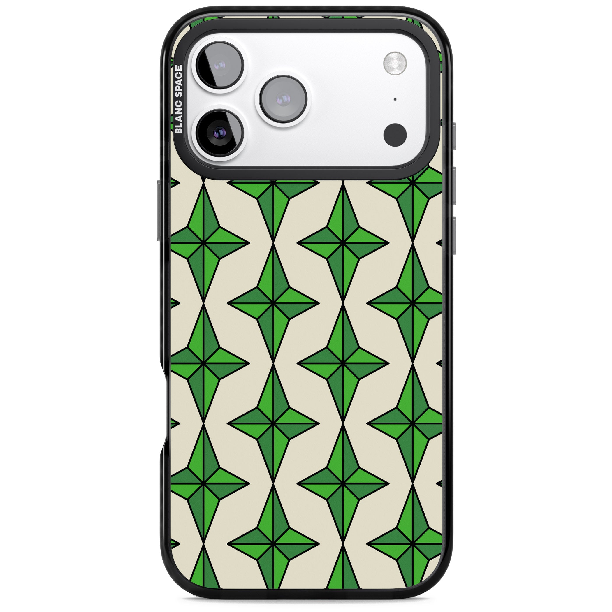Emerald Stars Pattern iPhone 17 Pro Impact Pro Black Phone Case