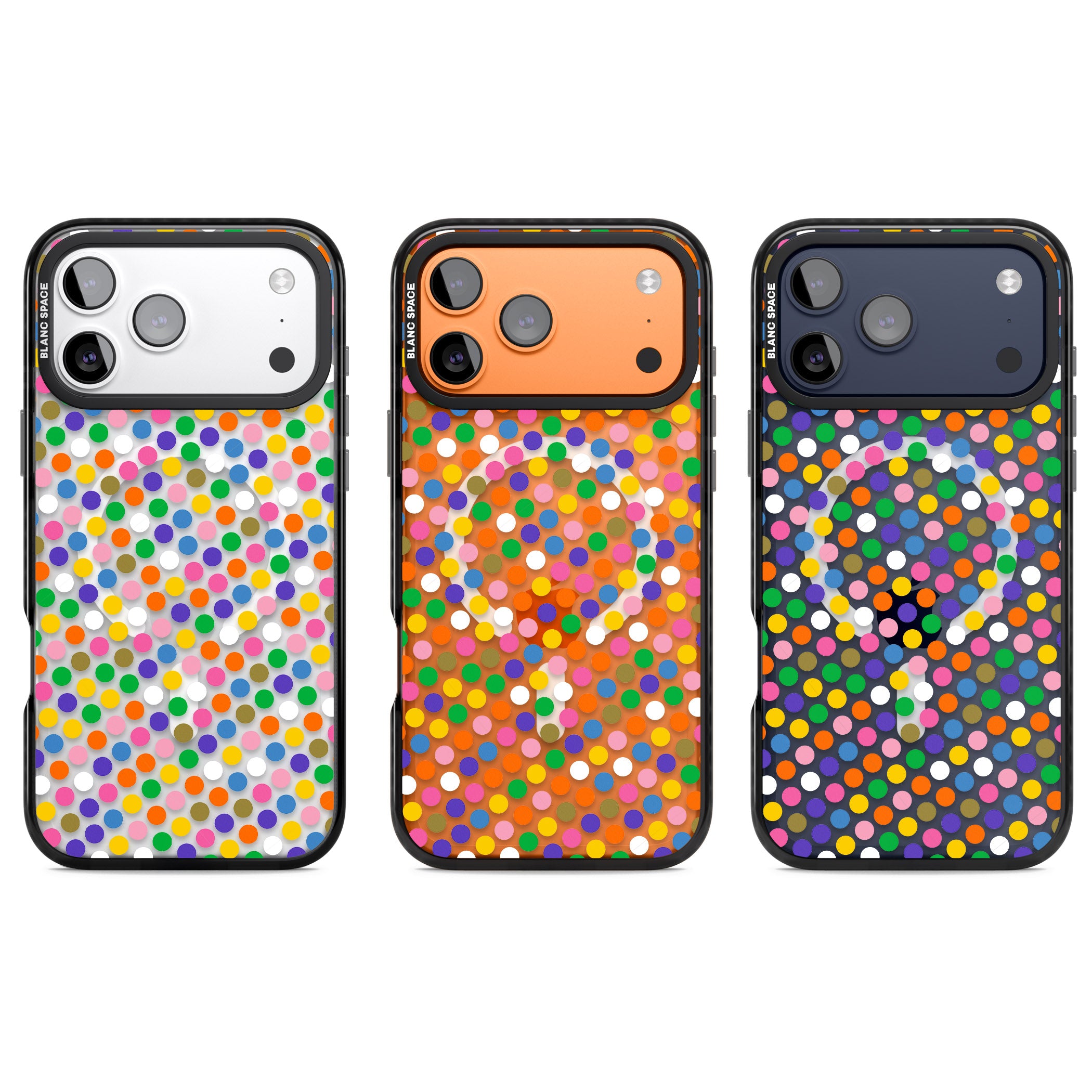 Multicolour Polka Dot Fiesta iPhone 17 Pro Impact Pro Black Phone Case APT Impact Protection