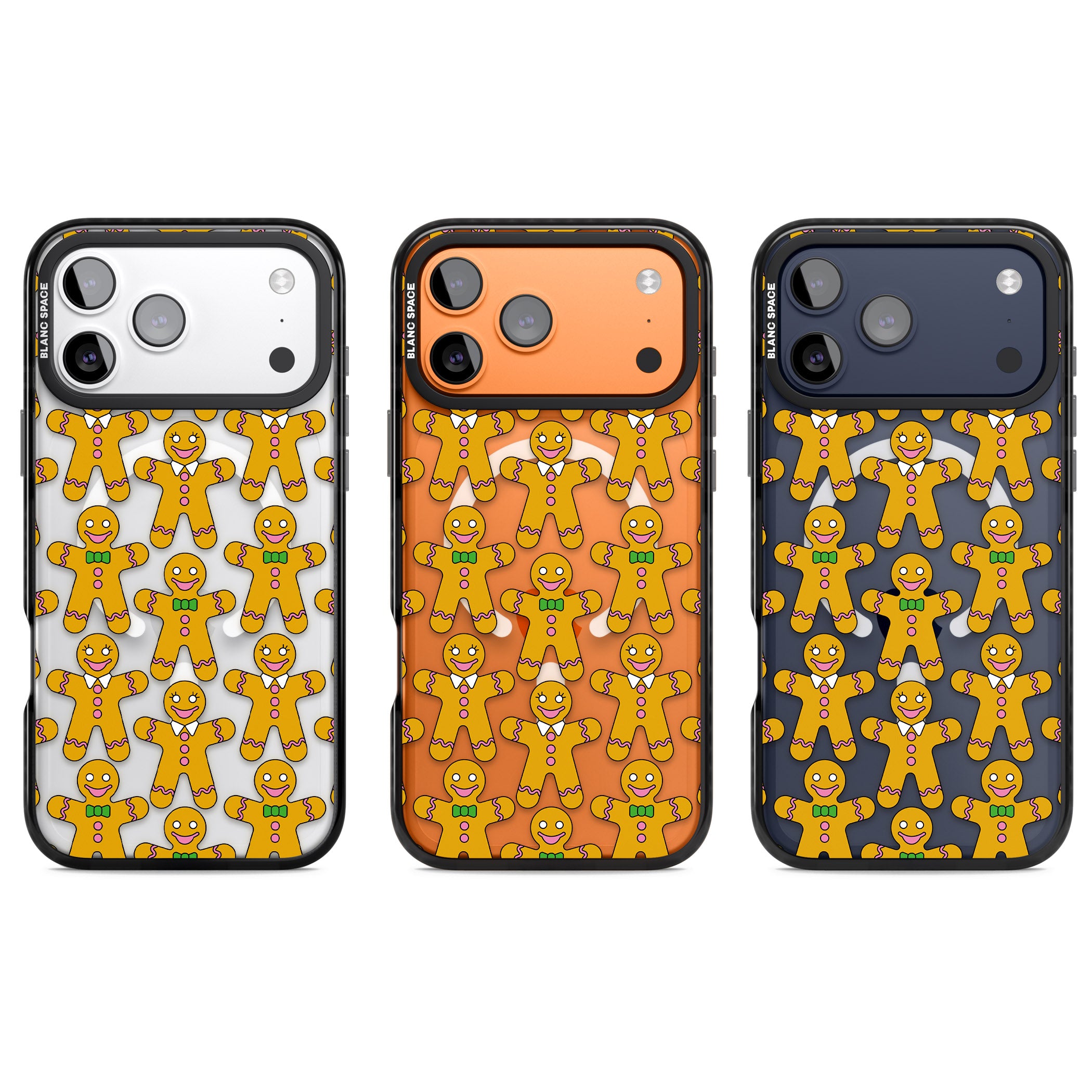 Gingerbread Cookie Pattern iPhone 17 Pro Impact Pro Black Phone Case APT Impact Protection