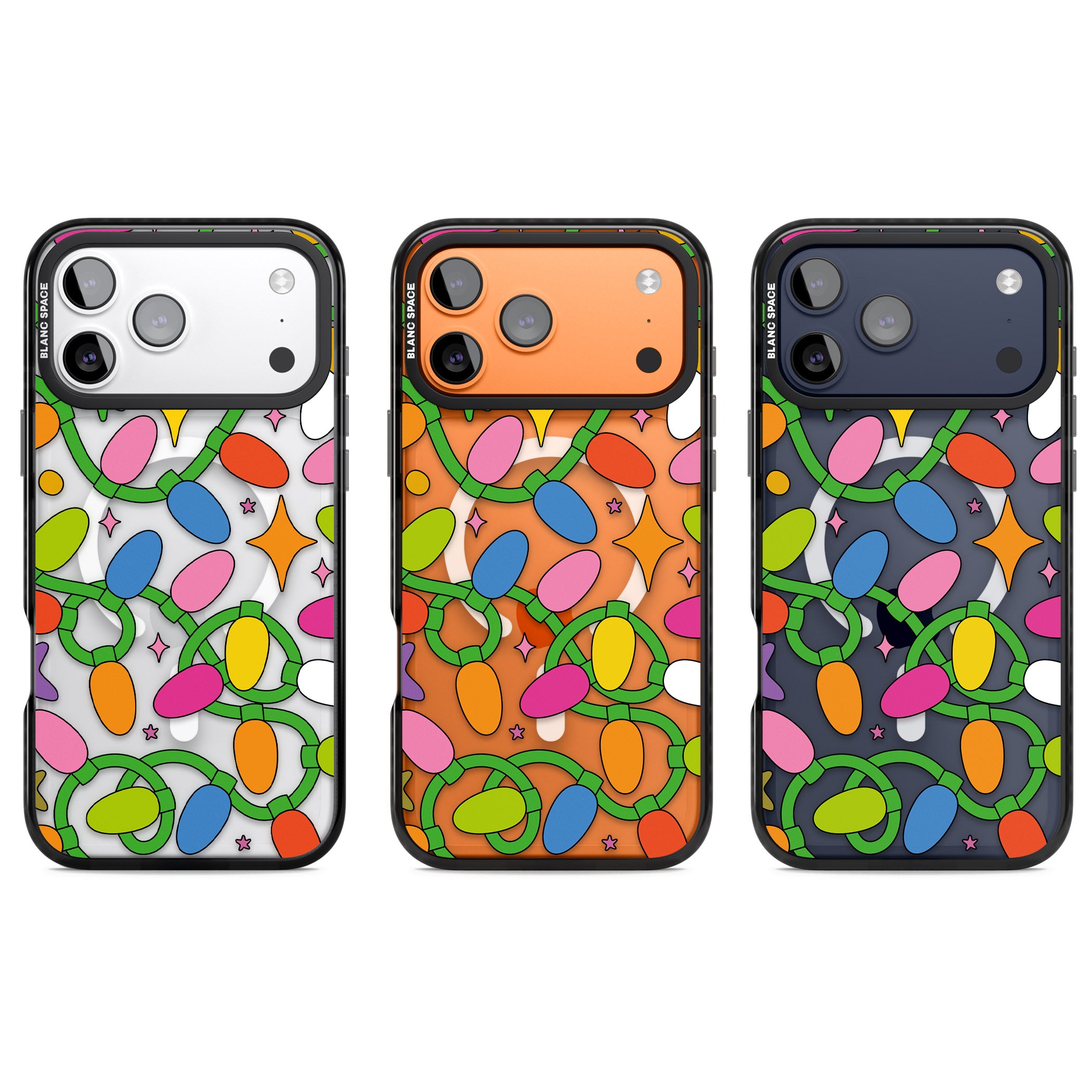 Festive Lights Pattern iPhone 17 Pro Impact Pro Black Phone Case APT Impact Protection