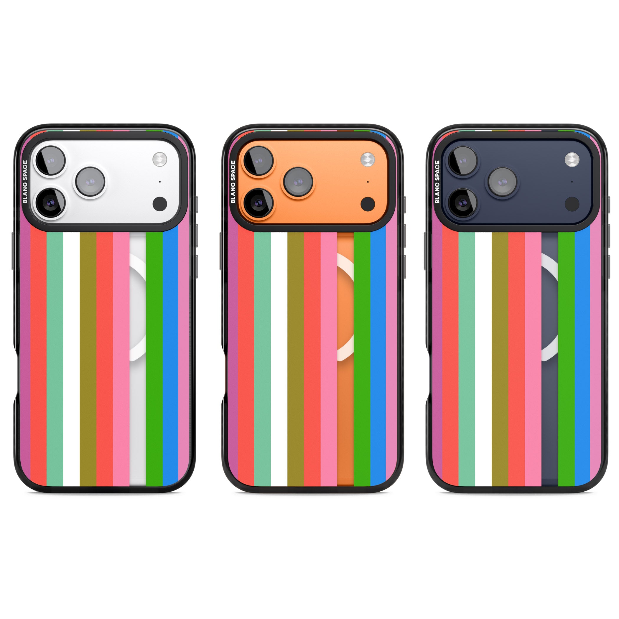Vibrant Stripes iPhone 17 Pro Impact Pro Black Phone Case APT Impact Protection