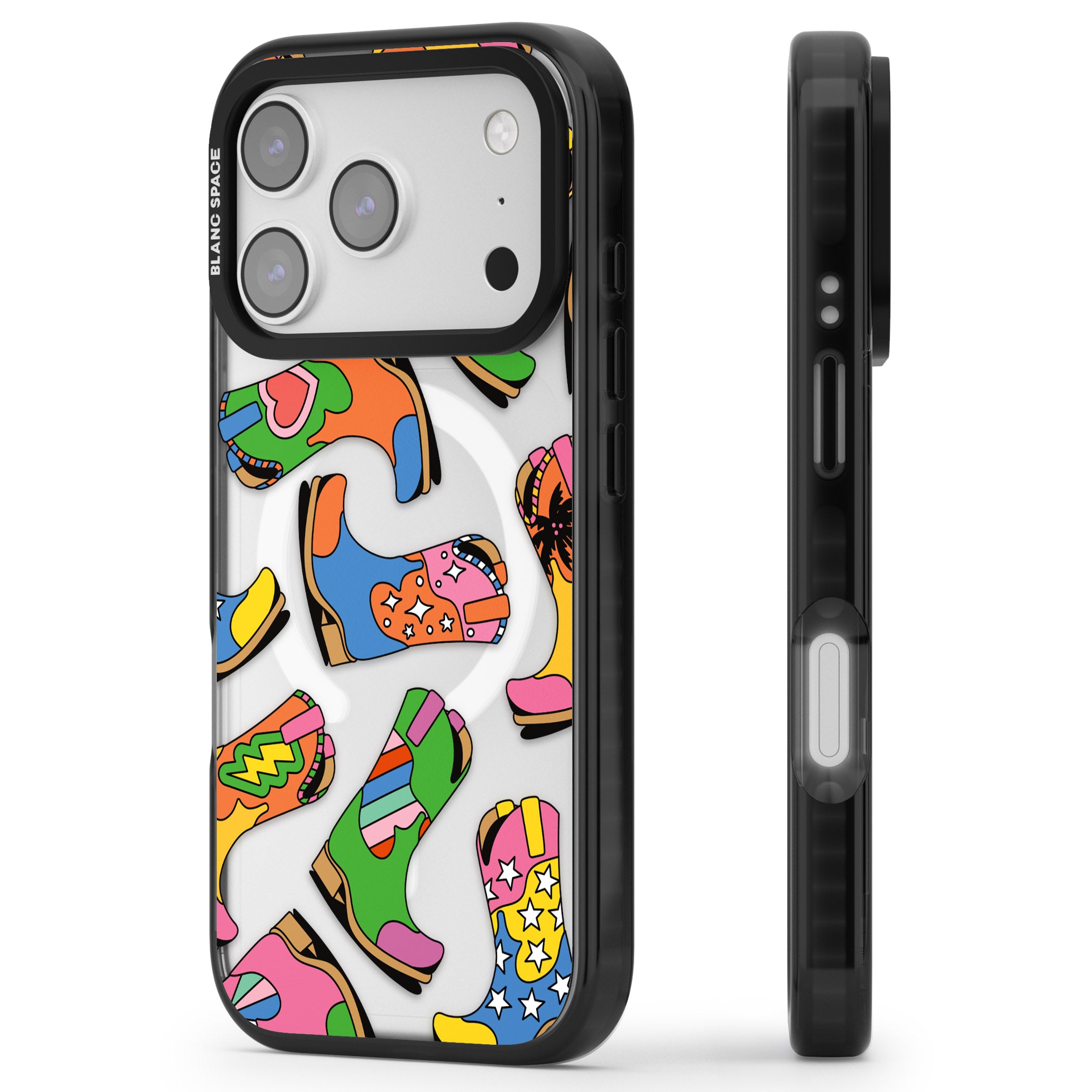 Starburst Boots iPhone 17 Pro Impact Pro Black Phone Case Side Profile