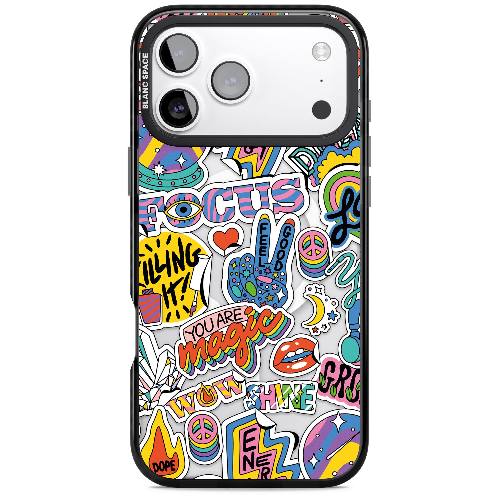 Magic Sticker Collage iPhone 17 Pro Impact Pro Black Phone Case