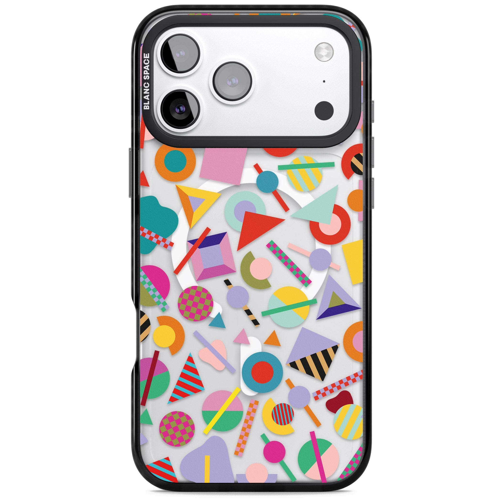Retro Carnival Shapes iPhone 17 Pro Impact Pro Black Phone Case