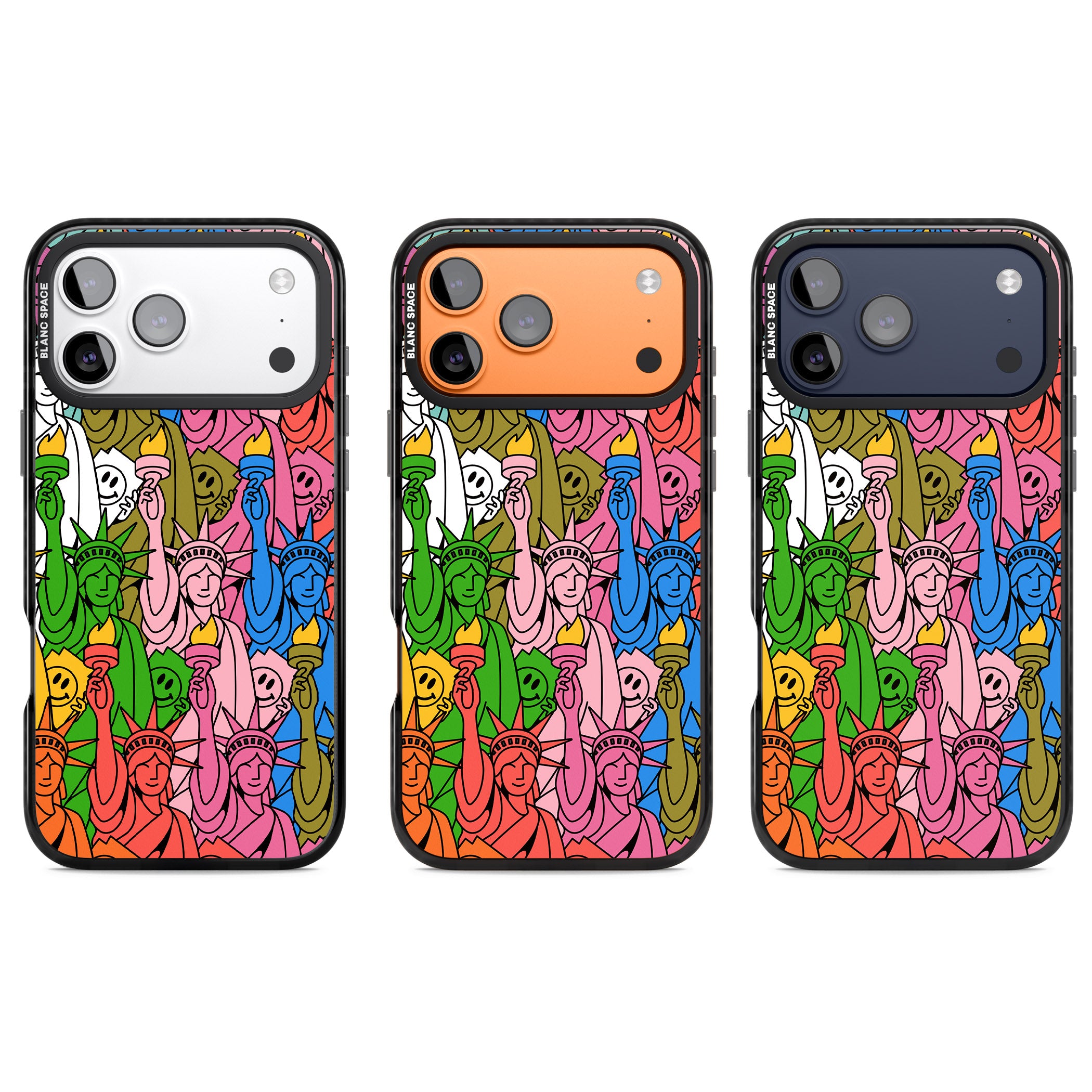Multicolour Liberty Pattern iPhone 17 Pro Impact Pro Black Phone Case APT Impact Protection
