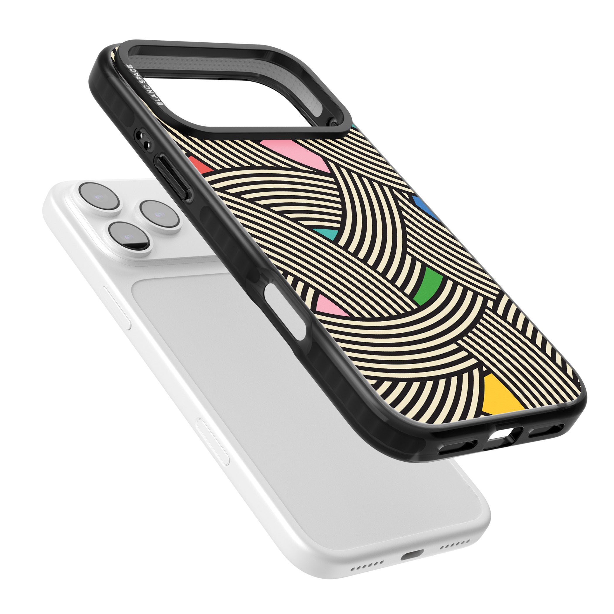 Multicolour Optic Waves iPhone 17 Pro Impact Pro Black Phone Case Colours