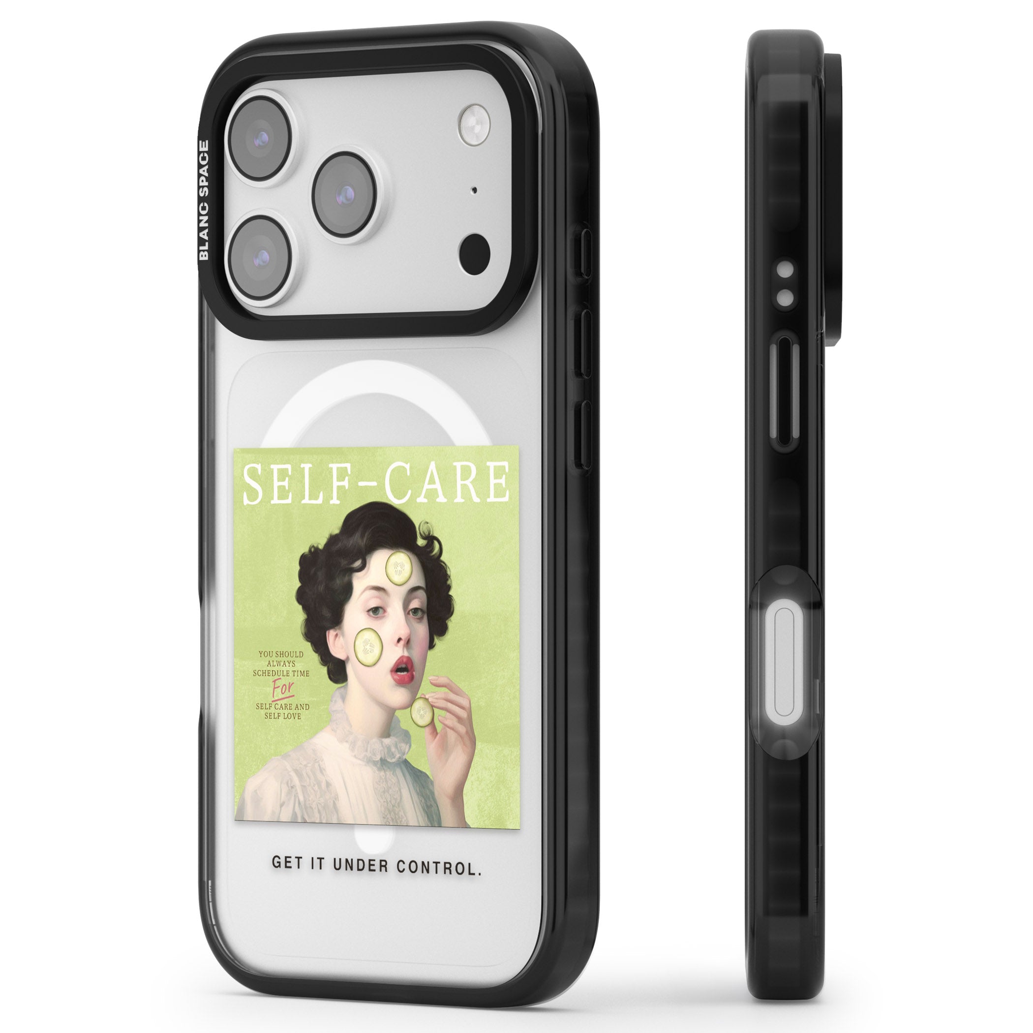 Self Care iPhone 17 Pro Impact Pro Black Phone Case Side Profile