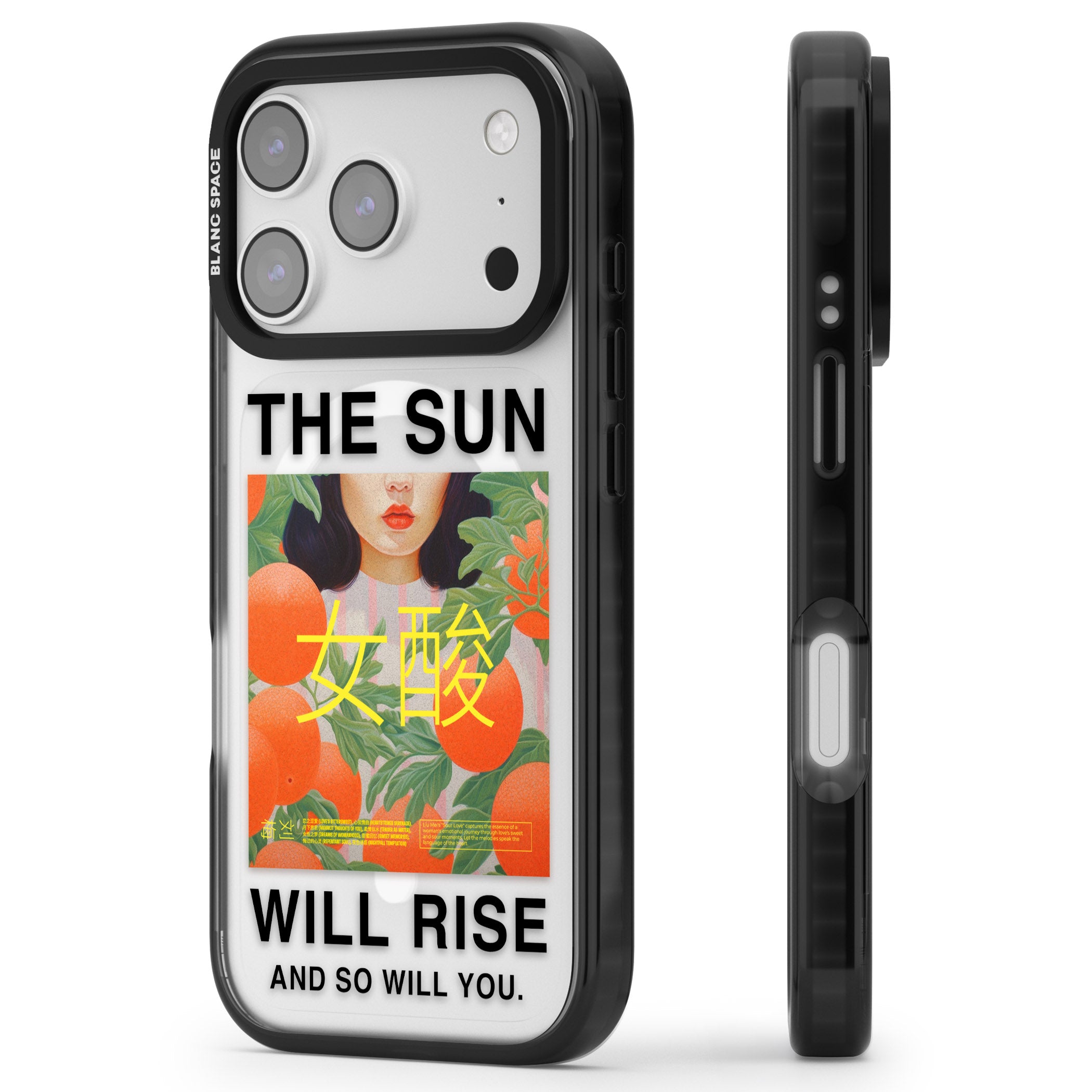 The Sun Will Rise iPhone 17 Pro Impact Pro Black Phone Case Side Profile