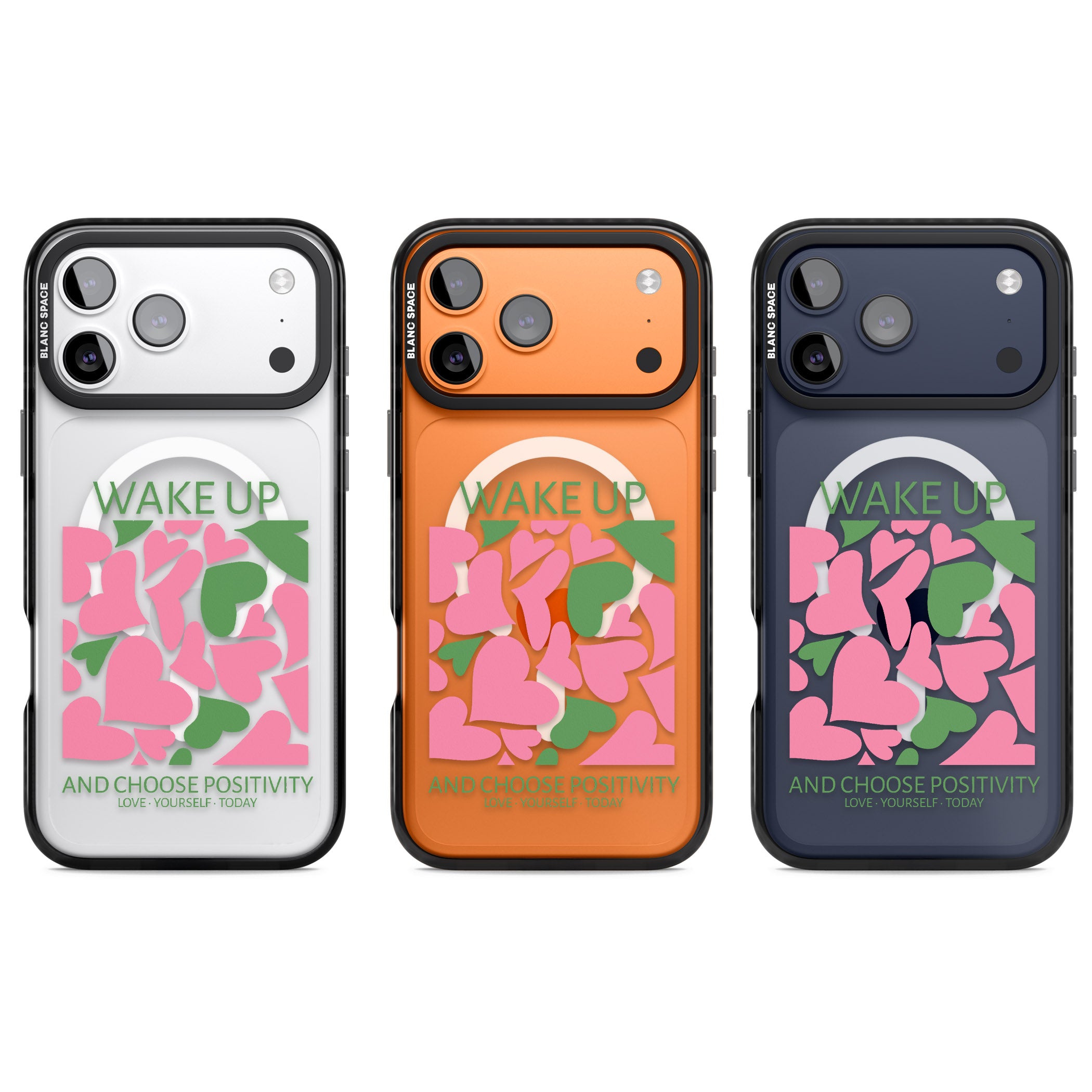 Wake Up And Choose Positivity iPhone 17 Pro Impact Pro Black Phone Case APT Impact Protection