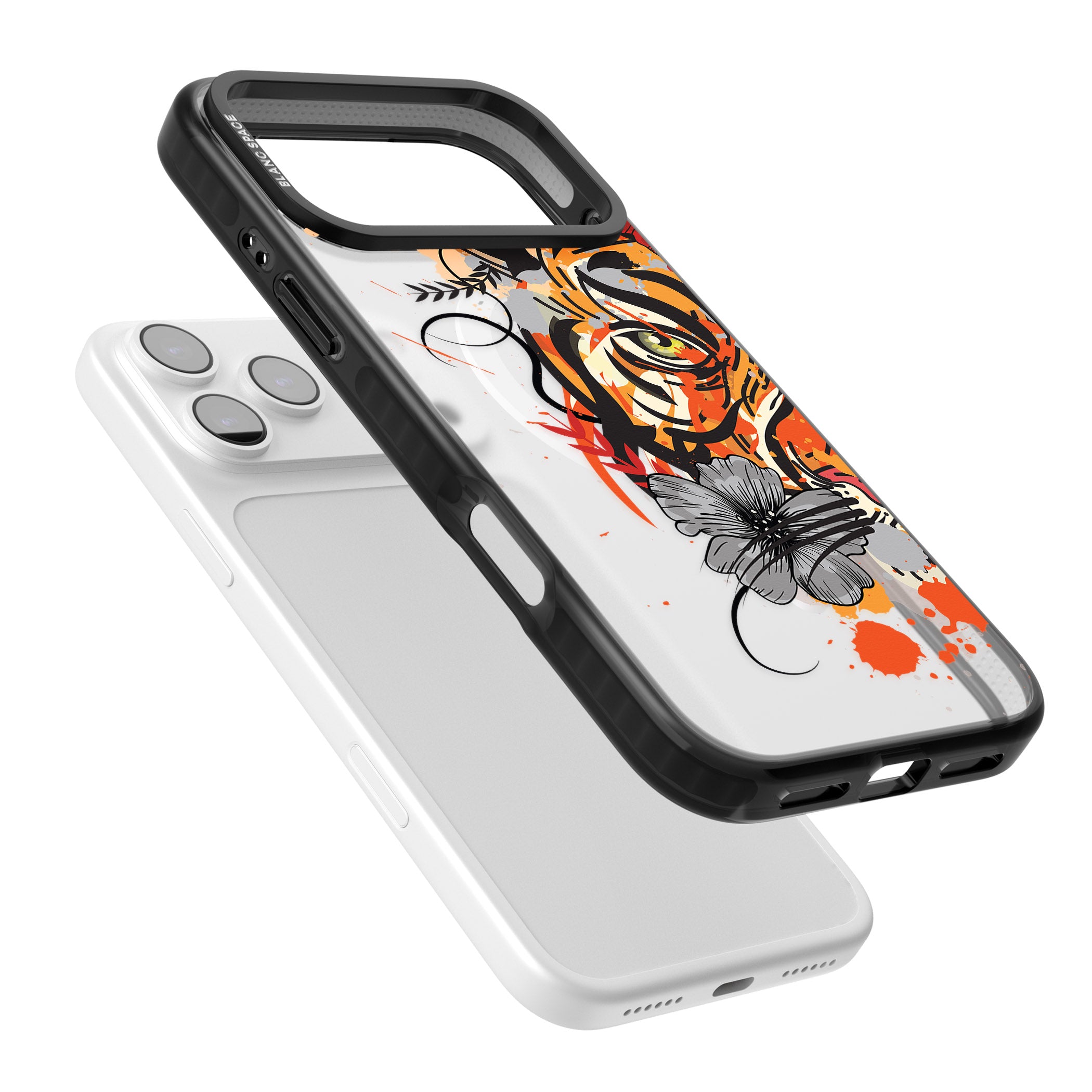 Sugar Skull Tiger iPhone 17 Pro Impact Pro Black Phone Case Colours