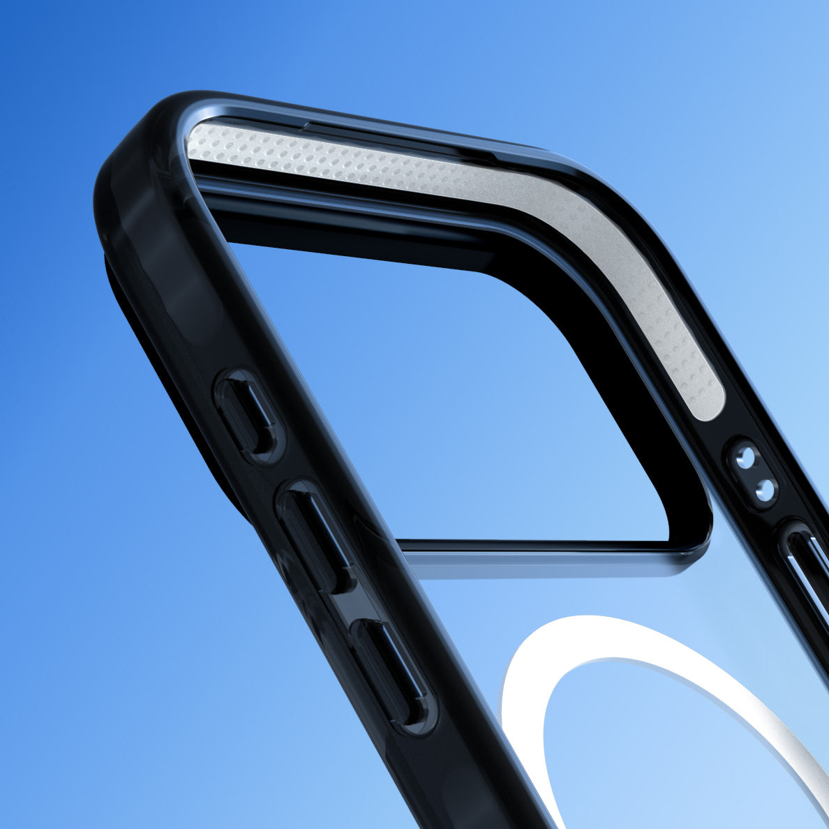 Small Heart Pattern: White & iPhone 17 Pro Impact Pro Black Shock Absorbing Bounce Protection