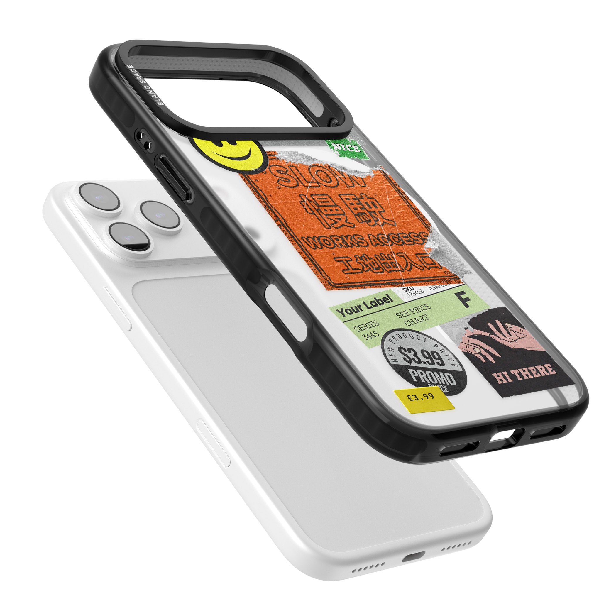 Kanji Signs Sticker Mix iPhone 17 Pro Impact Pro Black Phone Case Colours